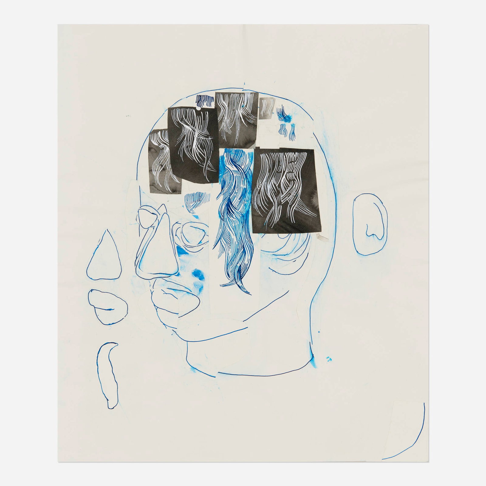 Carter, Untitled: Carter Untitled 2005 mixed media and collage on canvas 16.375 h x 14 w in (42 x 36 cm) Signed and dated to verso 'Carter 2005 NYC, NY'. This work will ship from Chicago, Illinois.