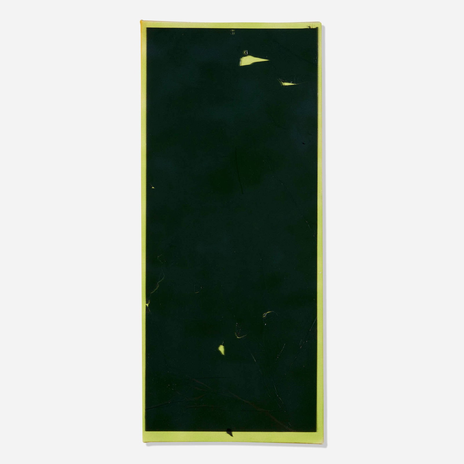 Graham Collins, Straight Six II: Graham Collins Straight Six II 2013 spray enamel on canvas, reclaimed wood, glass and window tint in artist's frame 33.75 h x 17 w x 2 d in (86 x 43 x 5 cm) Signed and dated to verso of wood element