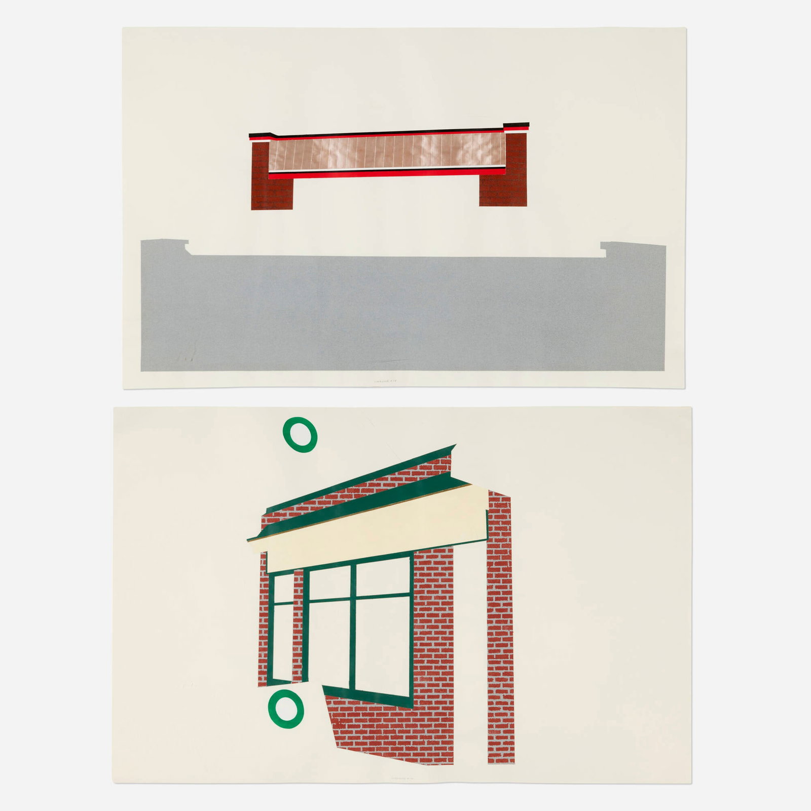 Benjamin Edwards, Experience #116; Experience #58 (two works): Benjamin Edwards Experience #116; Experience #58 (two works) 1997 acrylic, latex and foam on paper each: 25 h x 38.5 w in (63 x 98 cm) Titled to lower edge of each work 'Experience #58' and