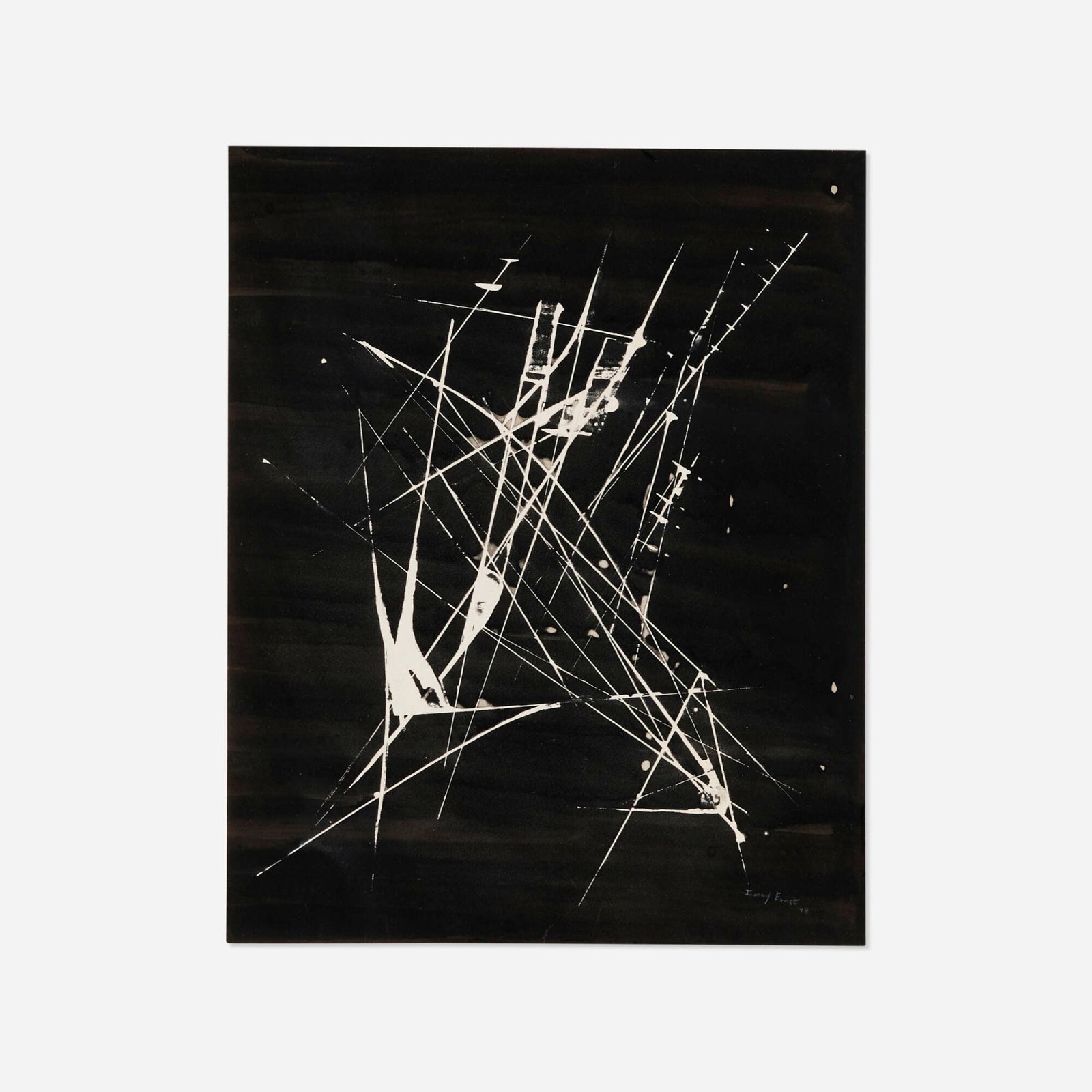 Jimmy Ernst, Untitled: Jimmy Ernst Untitled 1944 gouache on paper 12.75 h x 10.25 w in (32 x 26 cm) Signed and dated to lower right 'Jimmy Ernst 44'. Provenance: Vered Art Gallery, East Hampton, NY | Private