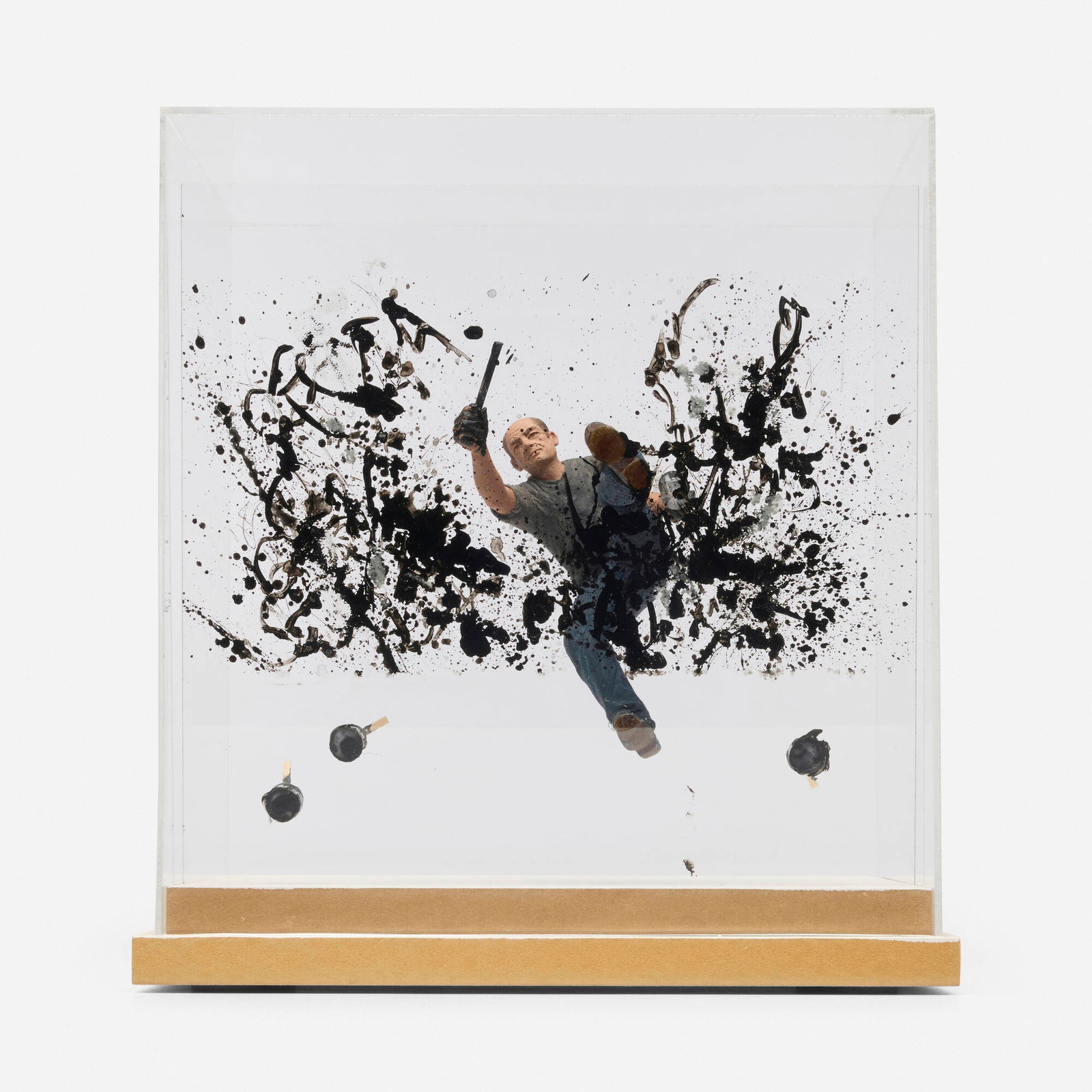 Joe Fig, Namuth's Pollock #5: Joe Fig Namuth's Pollock #5 2004 polymer clay, Plexiglas, wood, oil, acrylic and enamel paint 14 h x 13 w x 13 d in (36 x 33 x 33 cm) Signed, titled, and dated to base 'Namuth's Pollock #5