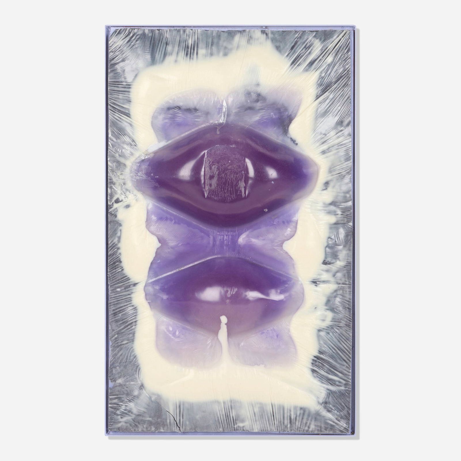 Jesse Greenberg, Power Supply 2: Jesse Greenberg Power Supply 2 2015 resin, pigment and painted steel frame 35.365 h x 21.75 w x 5 d in (90 x 55 x 13 cm) Signed and dated to verso 'Jesse Greenberg 2015 JG'. Provenance:
