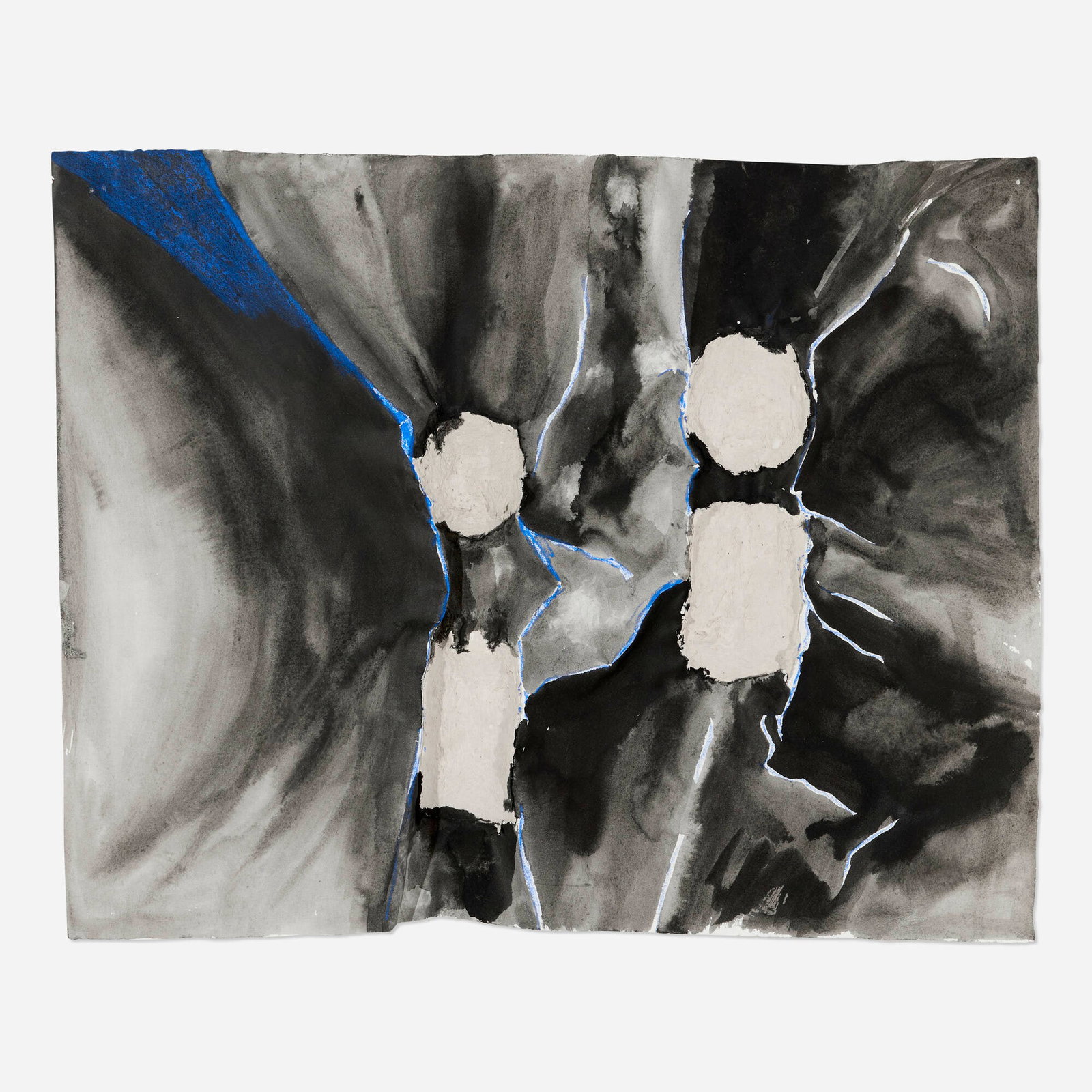 Jessica Jackson Hutchins, Two I's at Midnight: Jessica Jackson Hutchins Two I's at Midnight 2010 paper pulp and ink on paper 19 h x 24.5 w x 1 d in (48 x 62 x 3 cm) Provenance: Timothy Taylor Gallery, London | Private Collection T