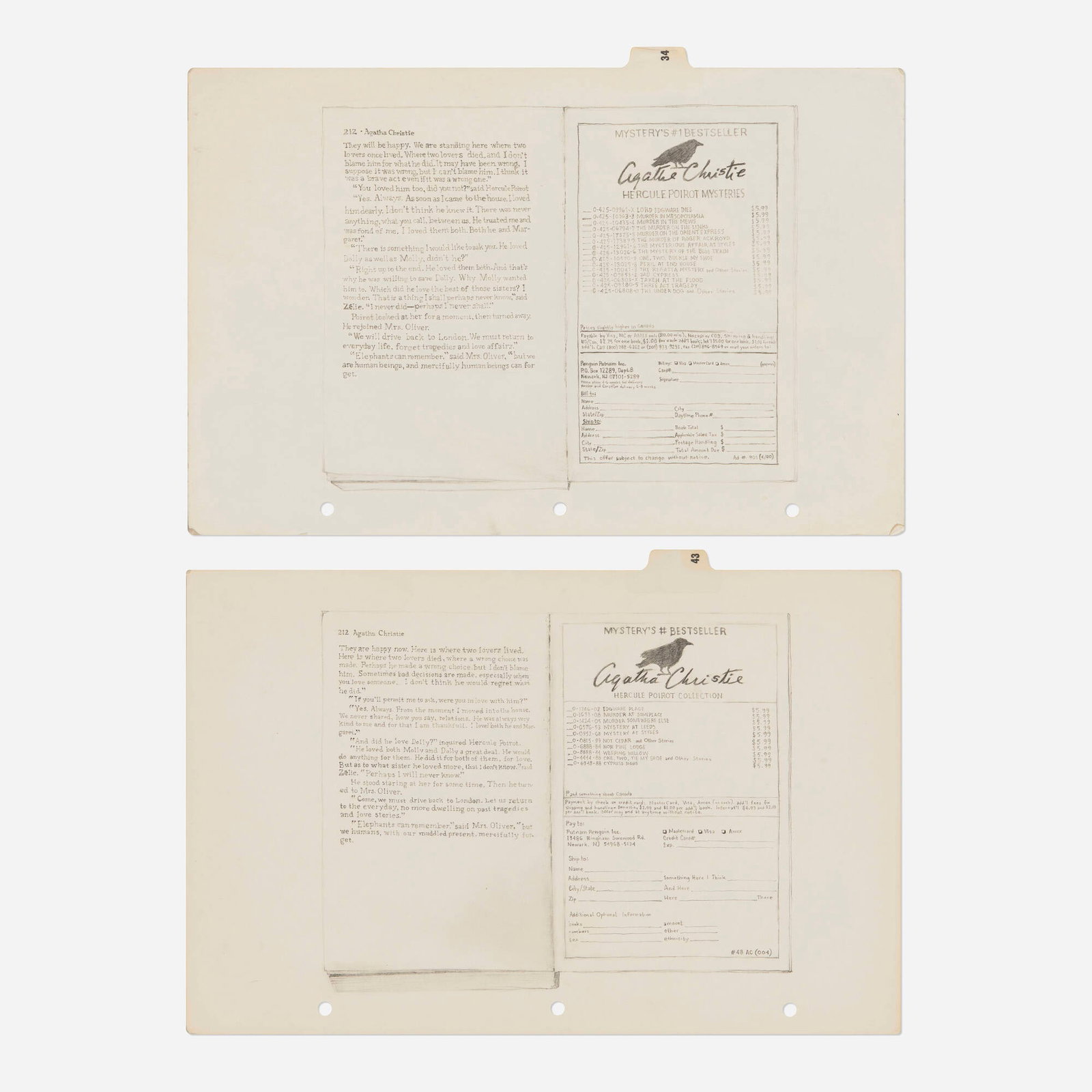 Colter Jacobsen, Memory Drawing (Agatha Christie) (two works) (1 of 2)