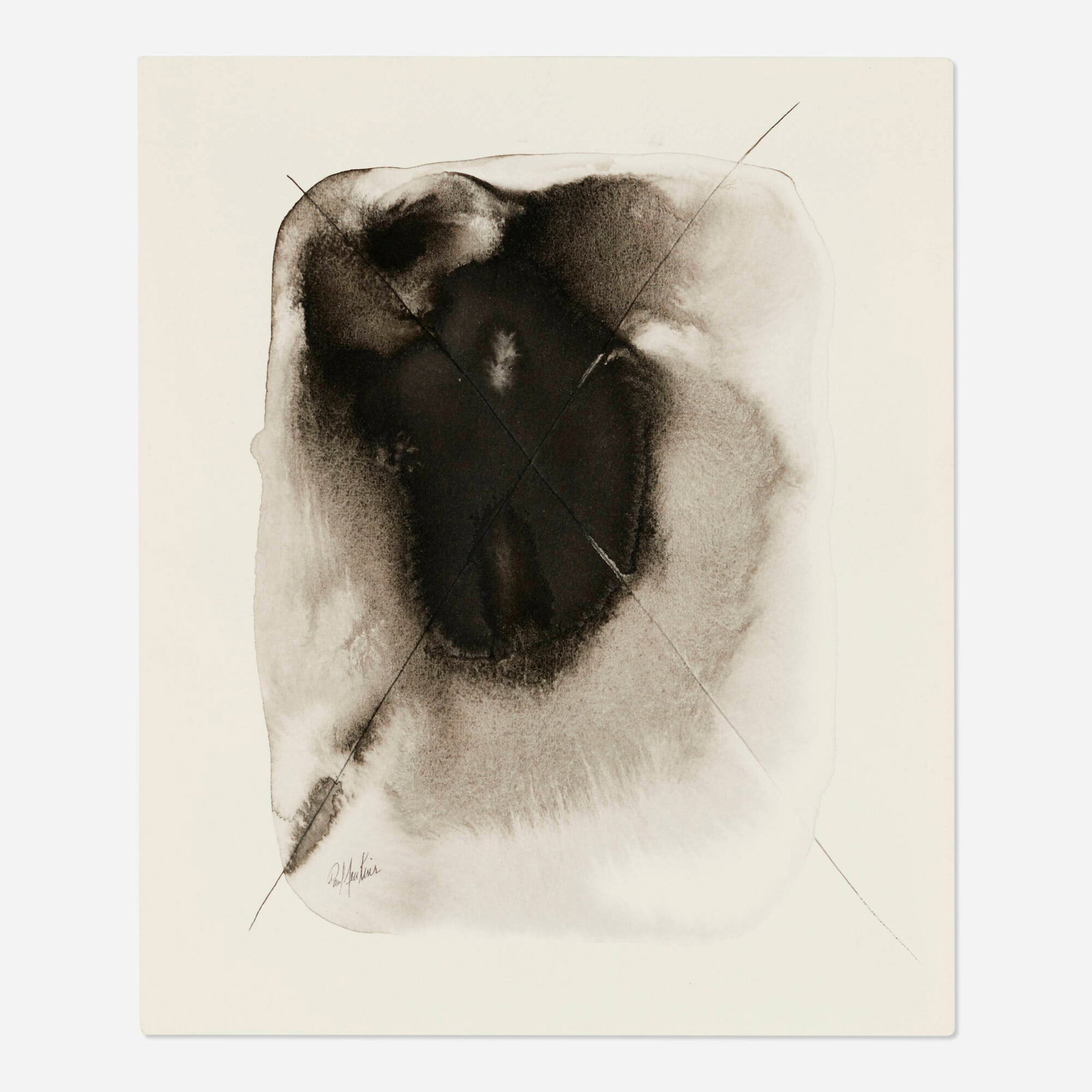 Paul Jenkins, Visage de Saint Paul: Paul Jenkins Visage de Saint Paul 1984 ink on paper 10.25 h x 8.75 w in (26 x 22 cm) Signed to lower left 'Paul Jenkins'. Signed, titled, and dated to verso 'Paul Jenkins Visage de Sain