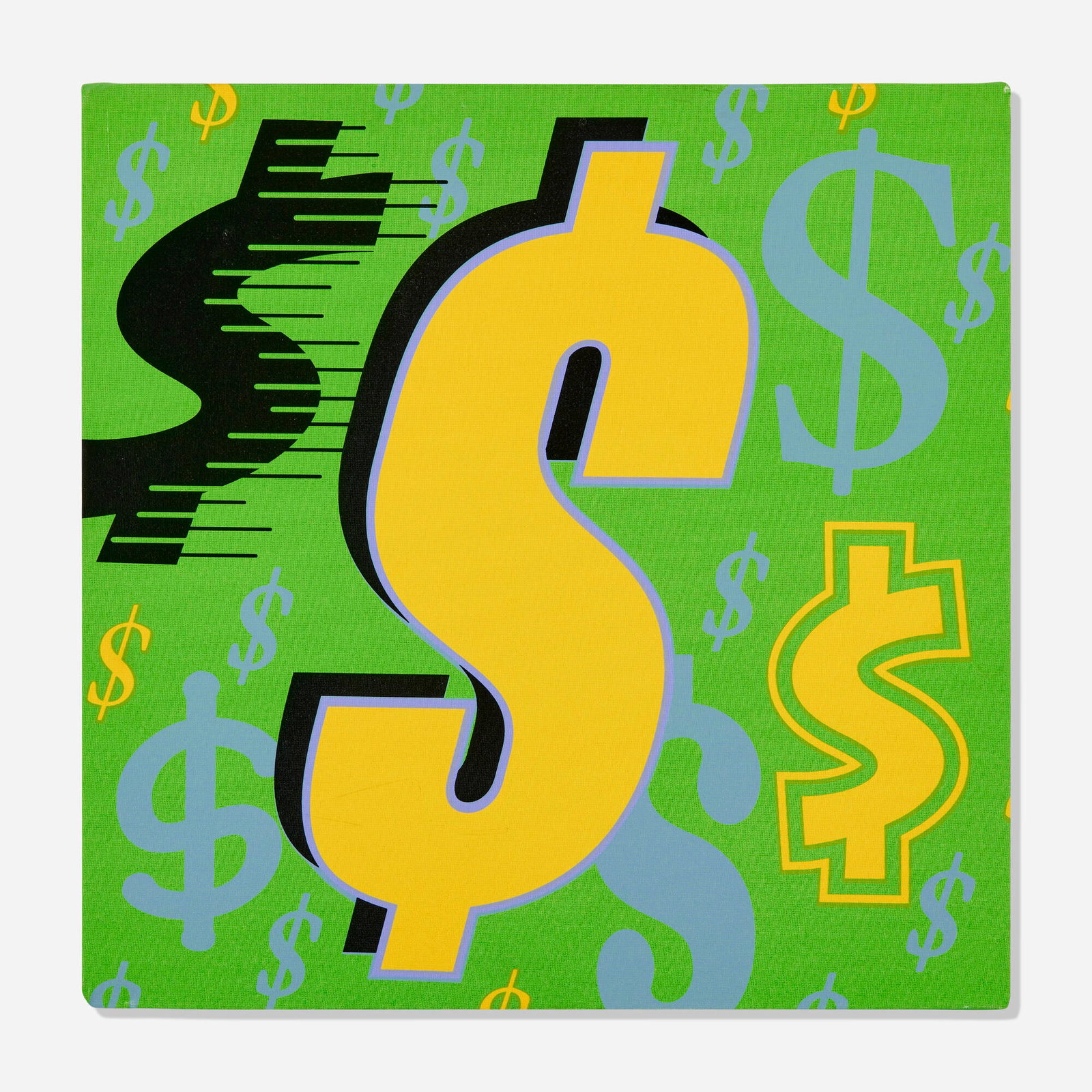 Steve Kaufman, Dollar Sign: Steve Kaufman Dollar Sign screenprint in colors on canvas 20.25 h x 20.25 w in (51 x 51 cm) Signed and numbered to verso 'Steve Kaufman 17/50 AP'. This work is artist's proof 17 of 50 a