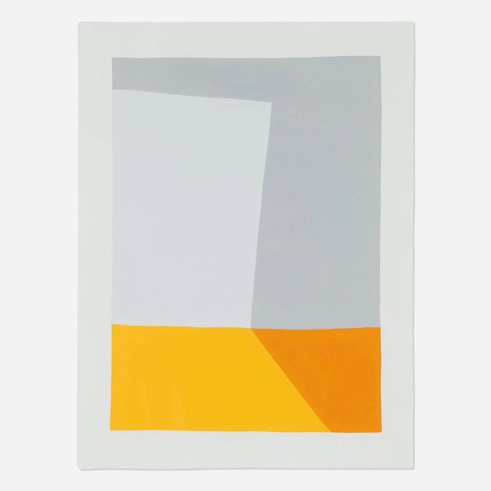 Paul Kremer, Beam 14 (Grey & Yellow Study): Paul Kremer Beam 14 (Grey & Yellow Study) 2020 acrylic on paper 23.25 h x 18.75 w in (59 x 48 cm) Signed, titled, and dated to verso 'Beam 14 Grey & Yellow Study 2020 Paul Kremer'.