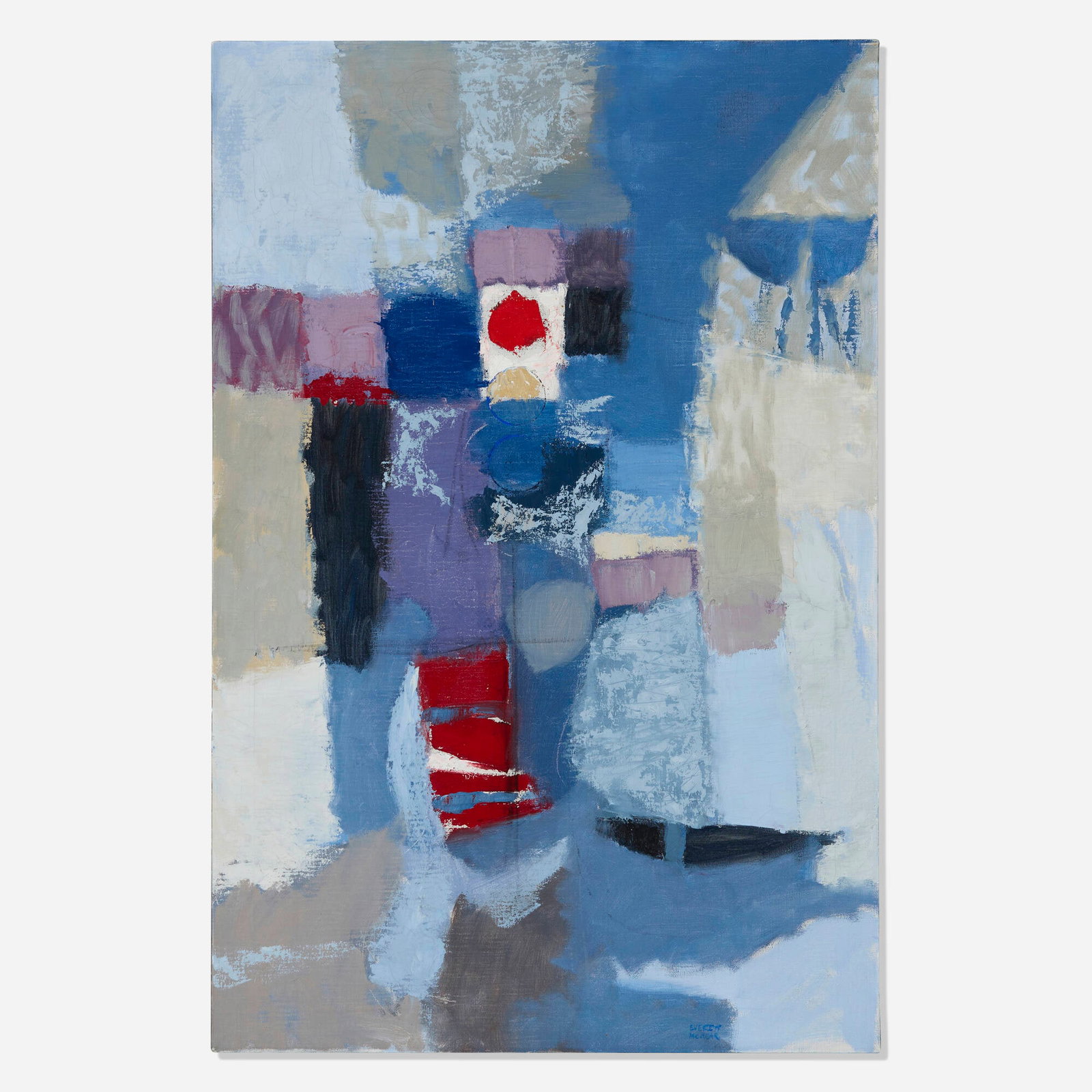 Everett McNear, Blue Admonition II: Everett McNear Blue Admonition II 1972 oil on canvas 36 h x 24 w in (91 x 61 cm) Signed to lower right 'Everett McNear'. Dated to verso '1972'. Exhibited: Annual Exhibition, 1976,