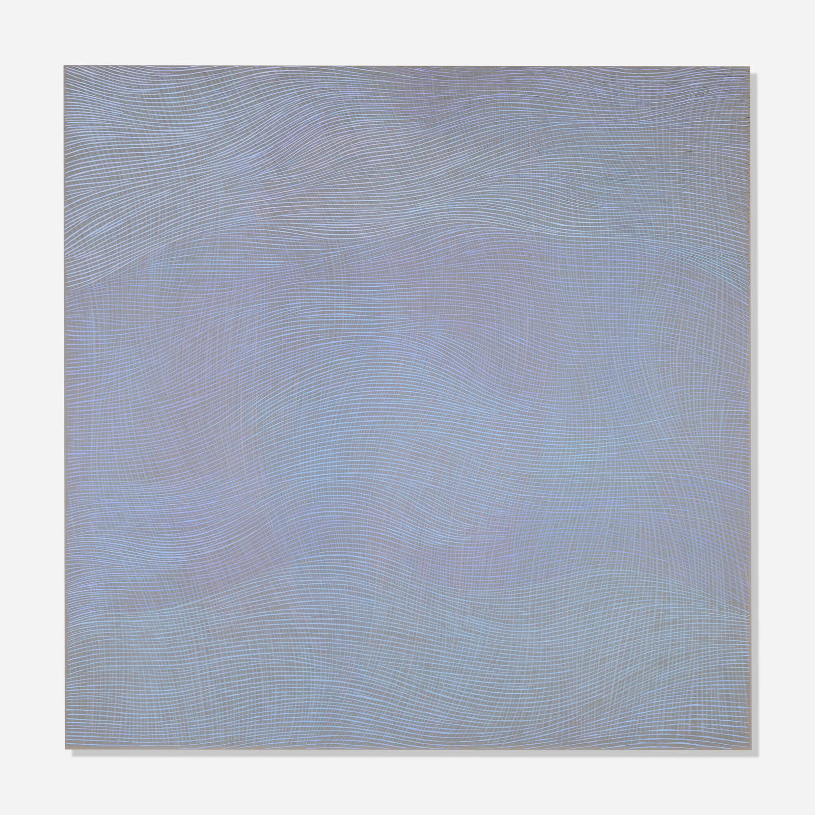 Linn Meyers, Untitled: Linn Meyers Untitled 2001 gouache on silkscreen 18 h x 18 w x 2.375 d in (46 x 46 x 6 cm) Signed and dated to verso 'L. Meyers 2001'. This work will ship from Lambertville, New Jersey.
