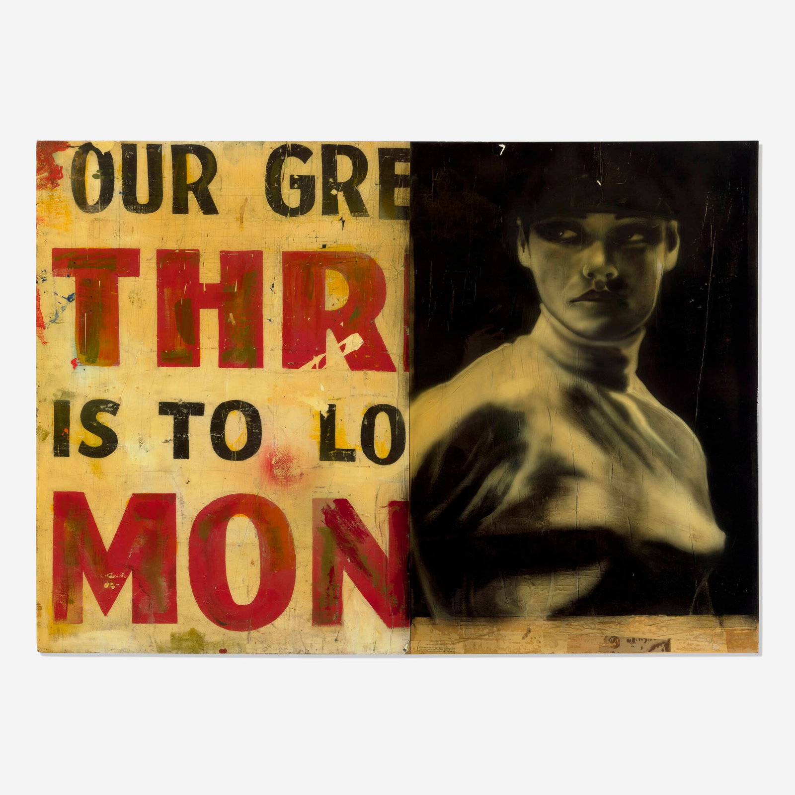 Greg Miller, Bruce Lee: Greg Miller Bruce Lee 2005 acrylic, collage, and resin on panel 47.125 h x 66 w x 1.75 d in (120 x 168 x 4 cm) Signed, titled, dated, and inscribed to verso 'Gregor A.J. Miller 2005 Venice Beach
