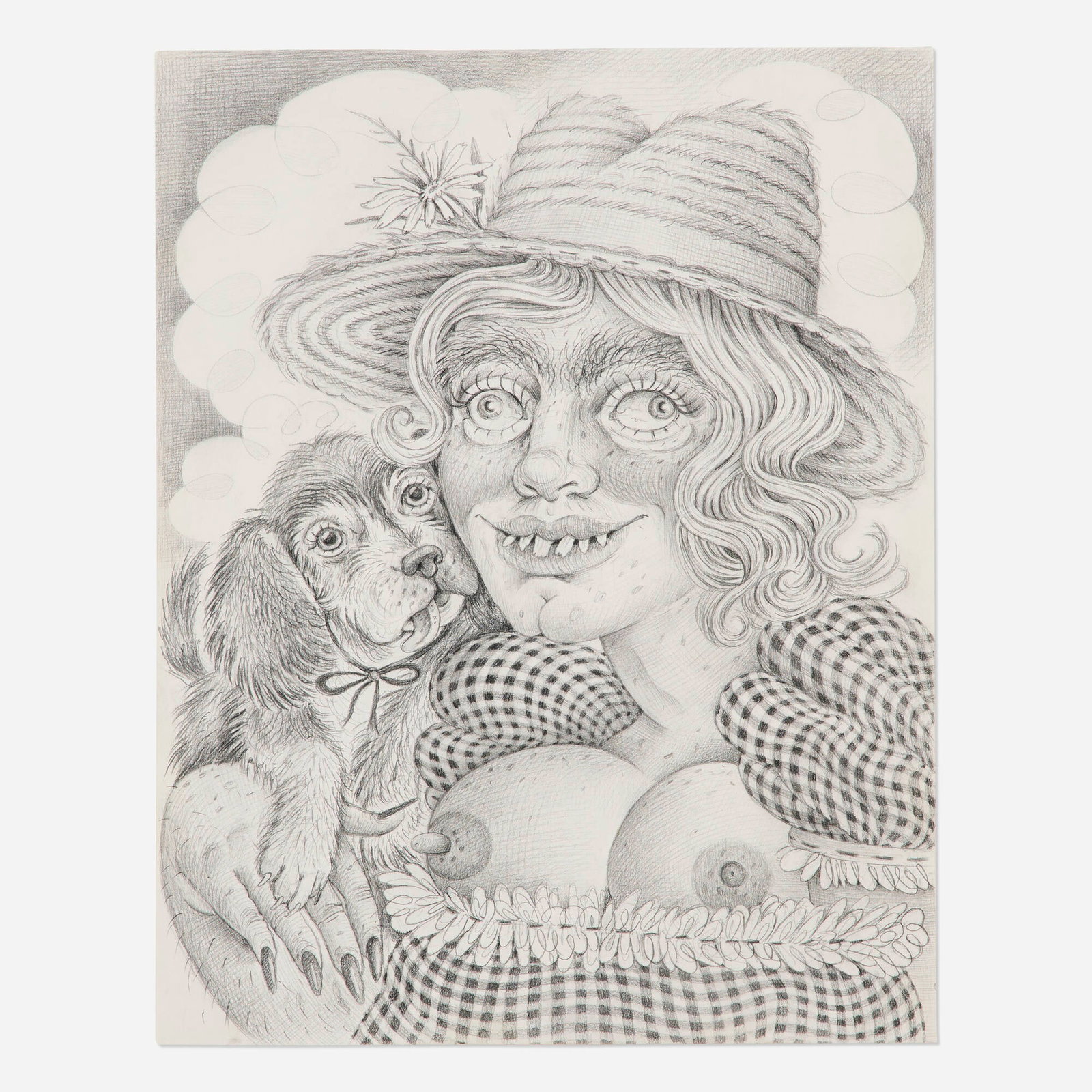 Rebecca Morgan, Girl with Puppies: Rebecca Morgan Girl with Puppies 2017 graphite on paper 20 h x 15.5 w in (51 x 39 cm) Provenance: Asya Geisberg Gallery, New York | Private Collection This work will ship from Los Angeles, California.