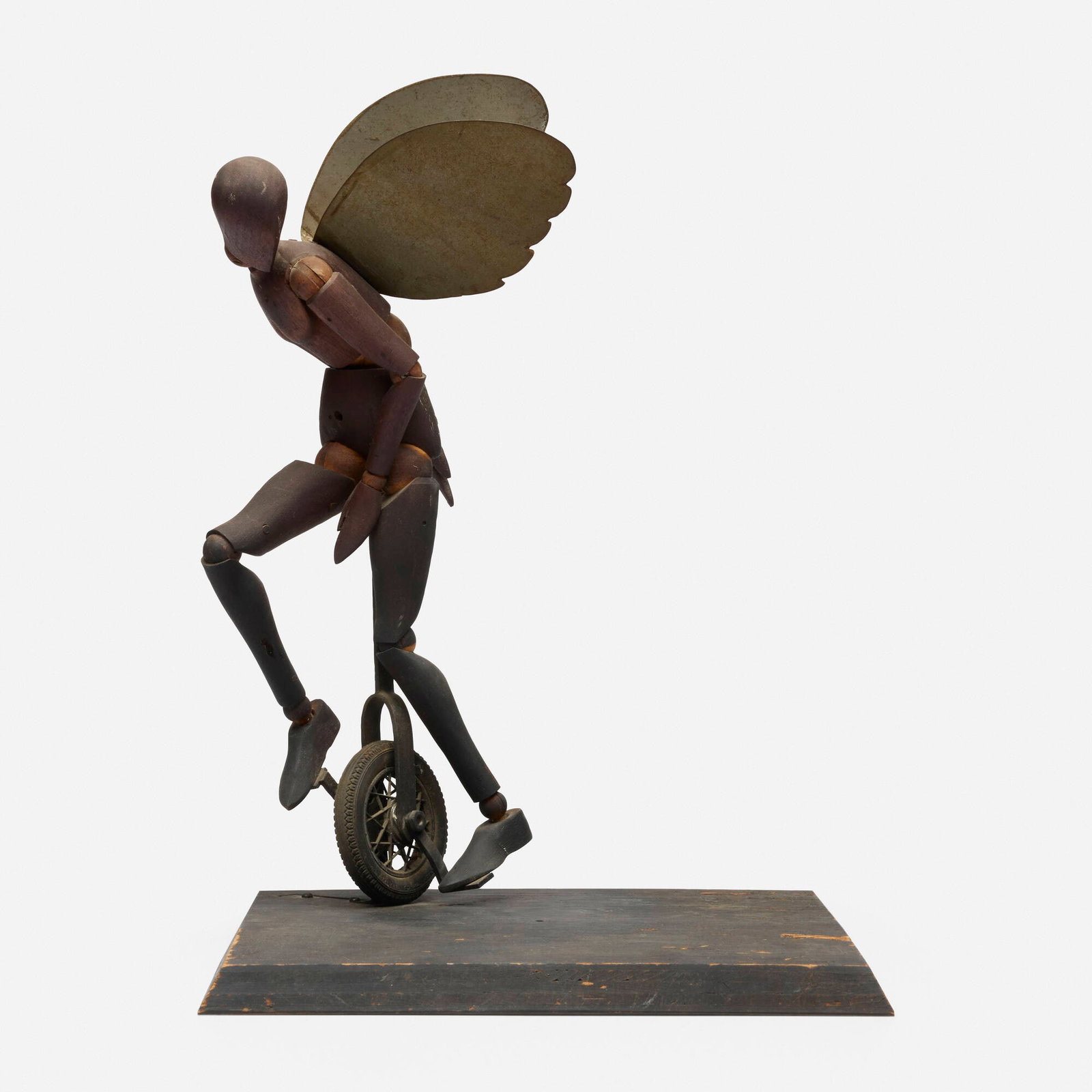 Neal Small, Winged Rider: Neal Small Winged Rider 1974 found object assemblage 17 h x 12 w x 12.25 d in (43 x 30 x 31 cm) Signed and dated to underside 'Neal Small 1974'. This work will ship from Lambertville, New