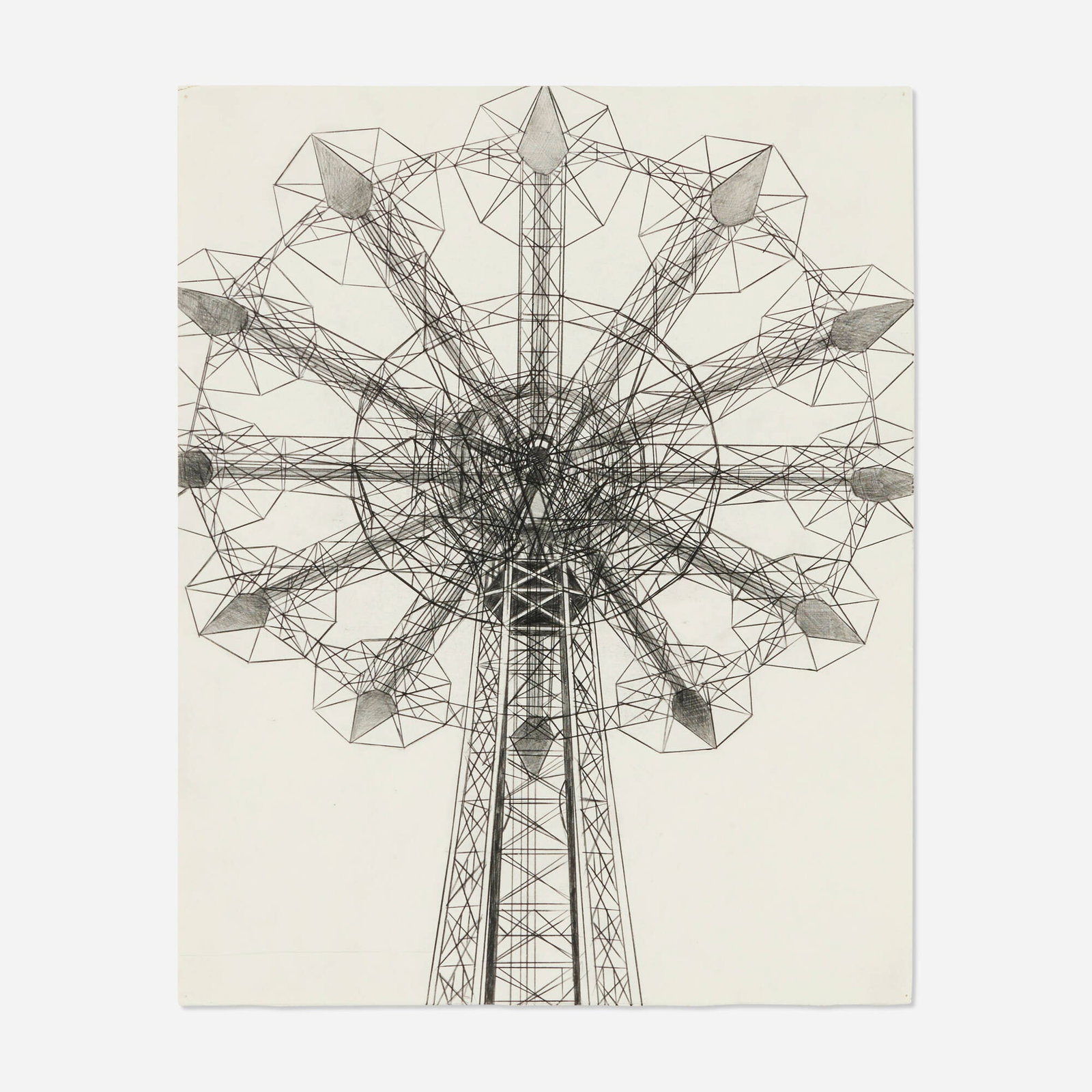 William Steiger, Untitled (Parachute Drop): William Steiger Untitled (Parachute Drop) 1999 graphite on paper 20 h x 16 w in (51 x 41 cm) Provenance: Jenny Monbouquette Fine Art, Santa Monica | Private Collection This work will ship from