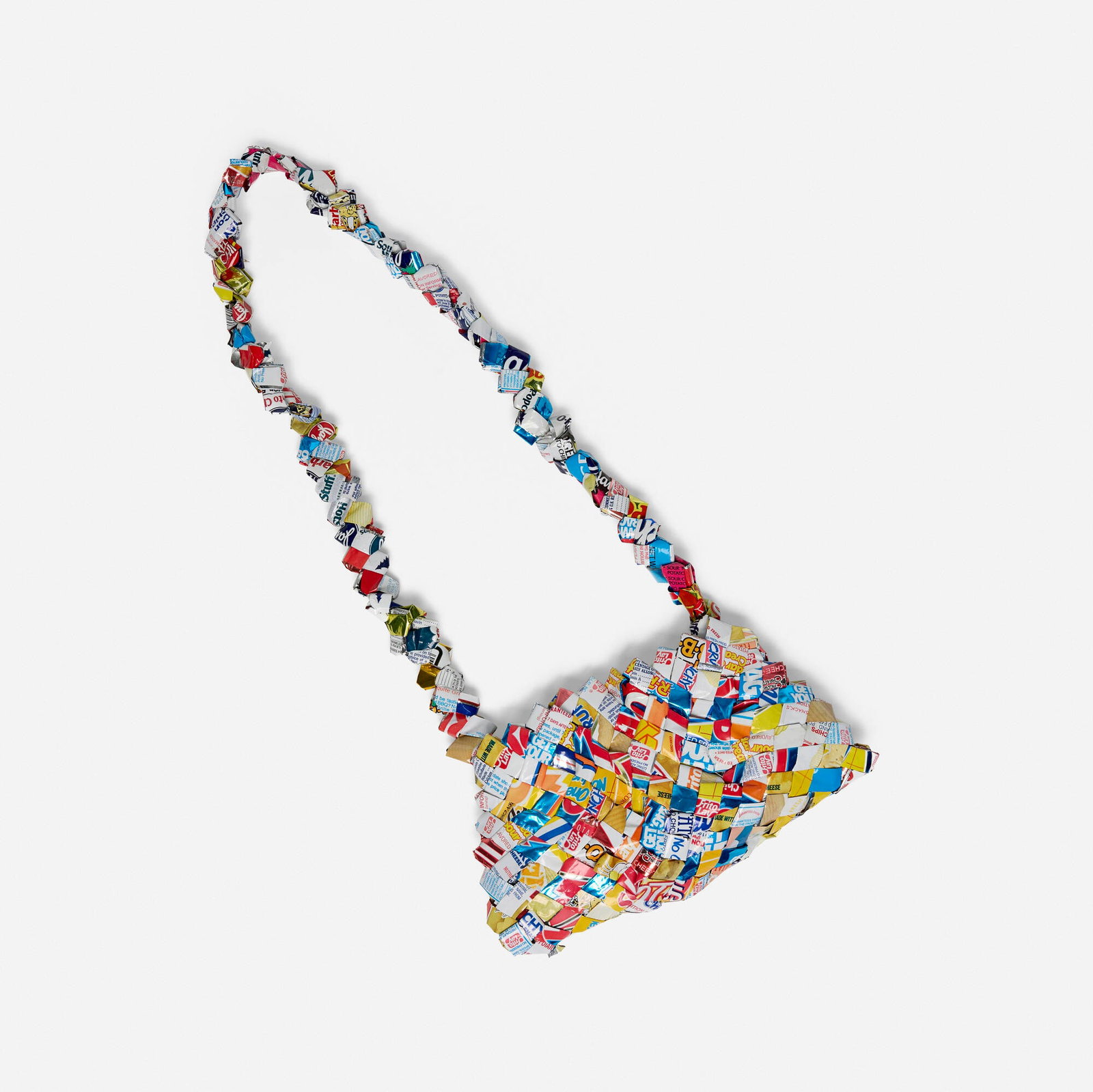William Warmack, Woven Purse: William Warmack Woven Purse woven crisp bags, Velcro 25 h x 11.5 w x 2.75 d in (63 x 29 x 7 cm) Provenance: Acquired directly from the artist by the present owner This work will ship from Chicago,