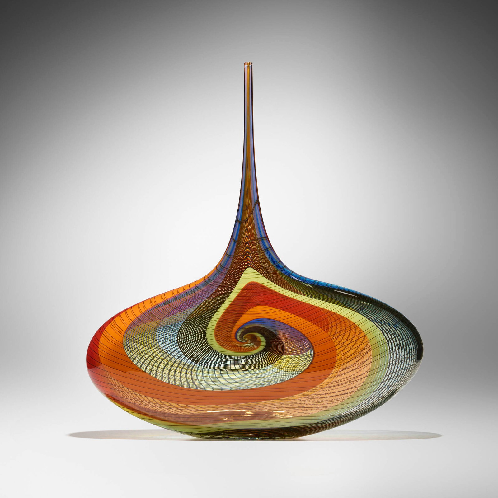 Lino Tagliapietra, Angel Tear: Lino Tagliapietra Angel Tear 2016 hand-blown glass 23 h x 21 w x 5.75 d in (58 x 53 x 15 cm) Etched signature and date to underside 'Lino Tagliapietra 2016 K'. Provenance: Private