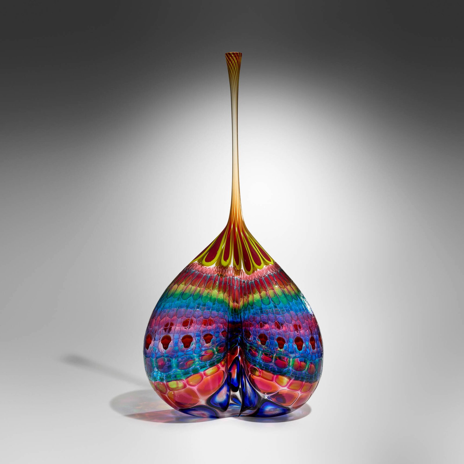 Stephen Rolfe Powell, Untitled from the Teasers series: Stephen Rolfe Powell Untitled from the Teasers series 1996 hand-blown glass murrine 42.25 h x 21 w x 12 d in (107 x 53 x 30 cm) Etched signature and date to lower edge 'Stephen Powell 1996 GZ