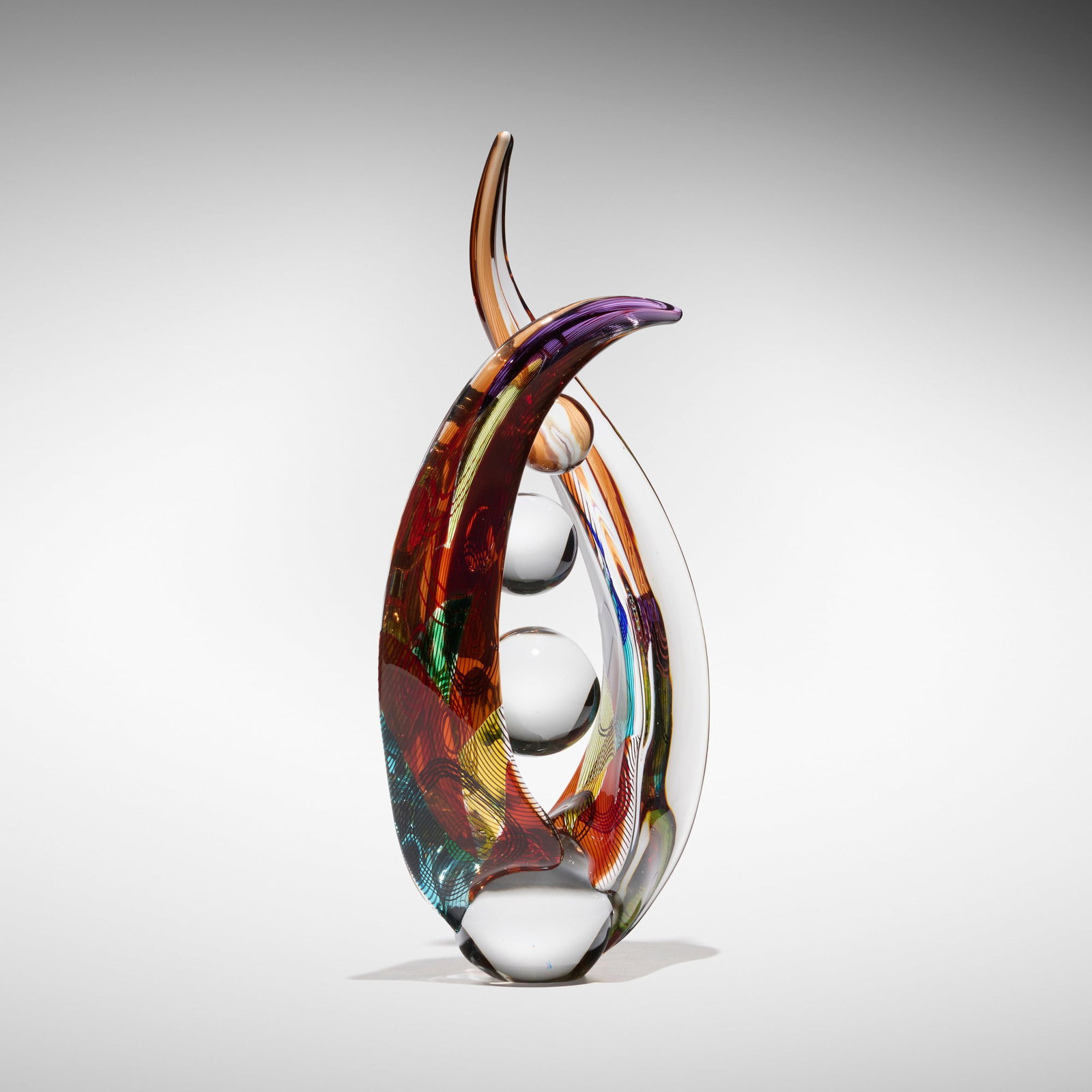 Richard Royal, Apropos: Richard Royal Apropos 2009 hand-blown glass 21.25 h x 9.25 w x 4.625 d in (54 x 23 x 12 cm) Etched signature and date to edge of base 'Richard Royal 2009'. Provenance: Private Colle