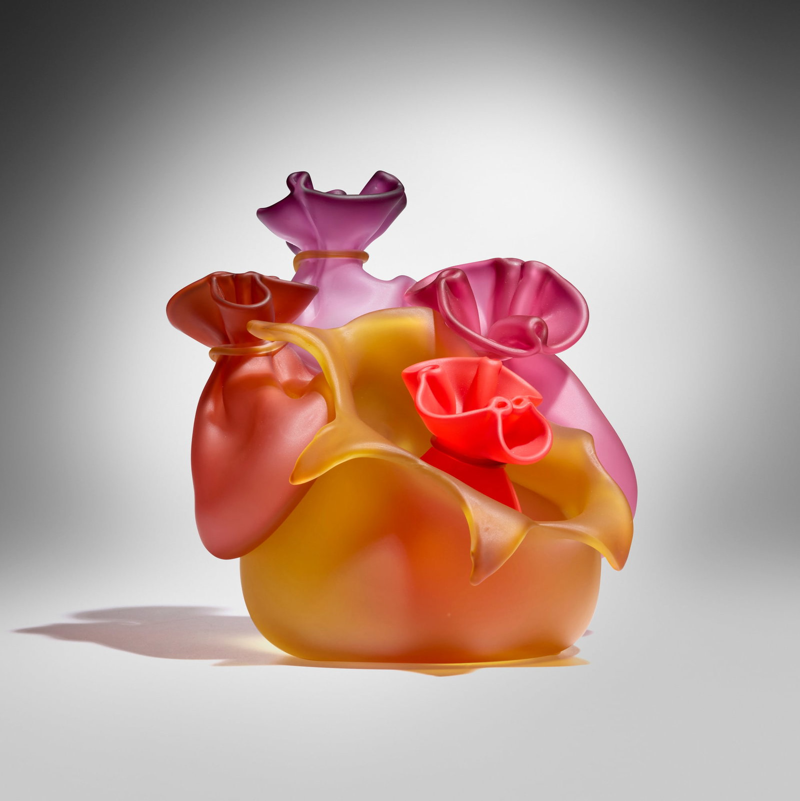 John Littleton and Kate Vogel, Bag Explosion from the Acro Bags series: John Littleton and Kate Vogel Bag Explosion from the Acro Bags series 2007 hand-blown glass 11.25 h x 11.125 w x 11 d in (29 x 28 x 28 cm) Etched signature and date to underside 'Kate Vogel John