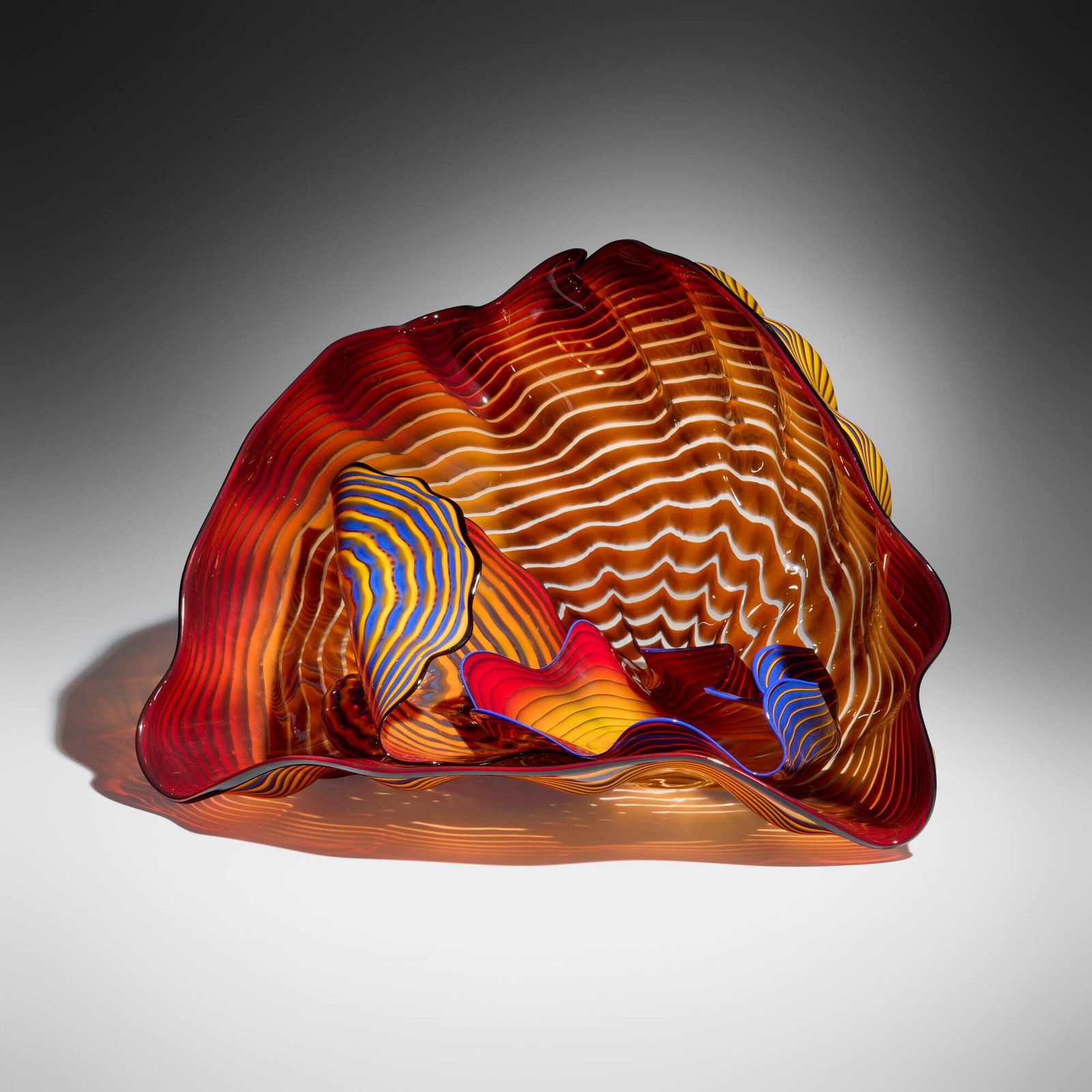 Dale Chihuly, Lapis, Golden Ochre, and Mars Red Persian Set (1 of 4)