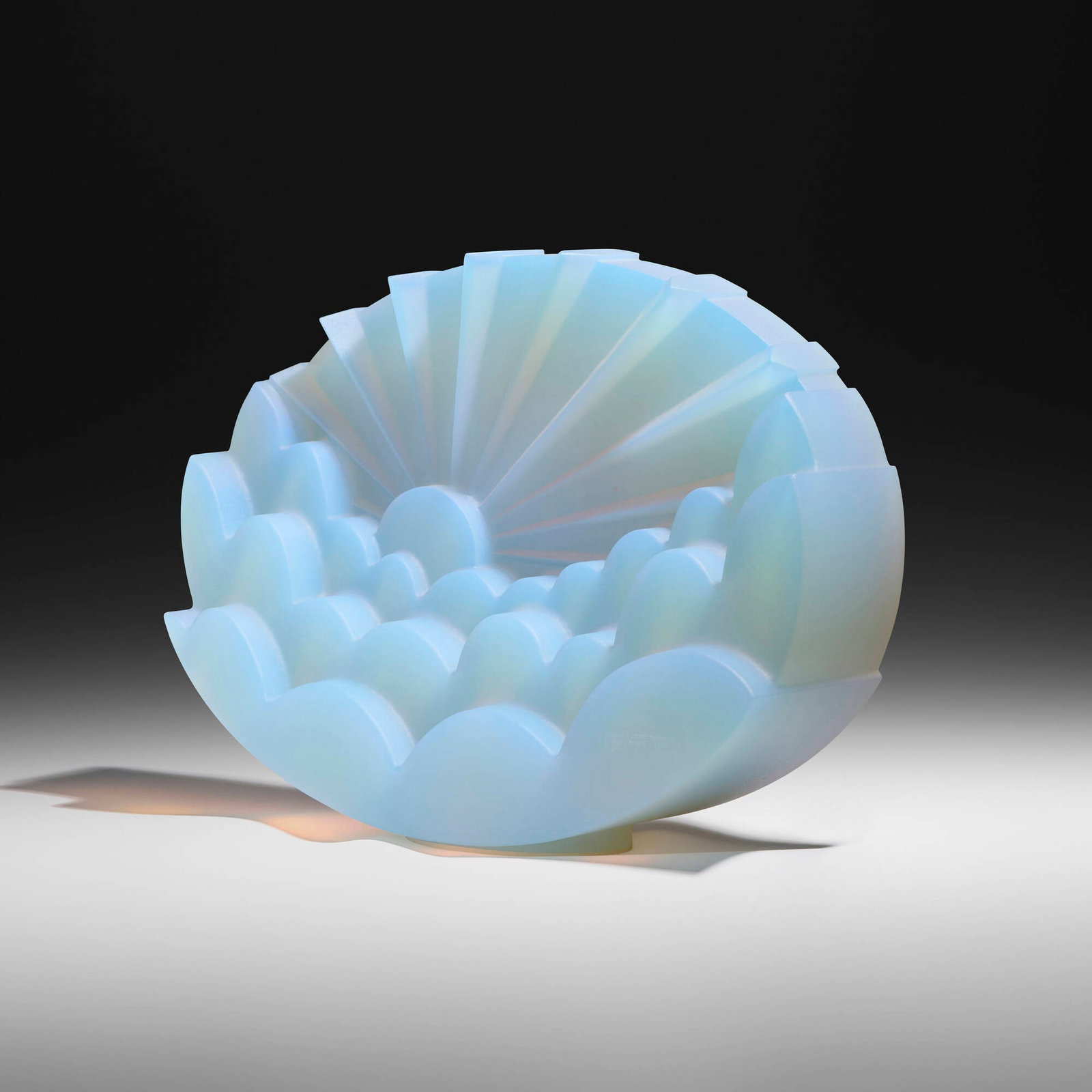 Mark Peiser, Passage Etude Tableau 3: Mark Peiser Passage Etude Tableau 3 2013 hot cast phase separated glass, acid finish 16 h x 21.5 w x 6 d in (41 x 55 x 15 cm) Etched signature, title, and date to edge 'Passage Etude Tableau 3 Ma