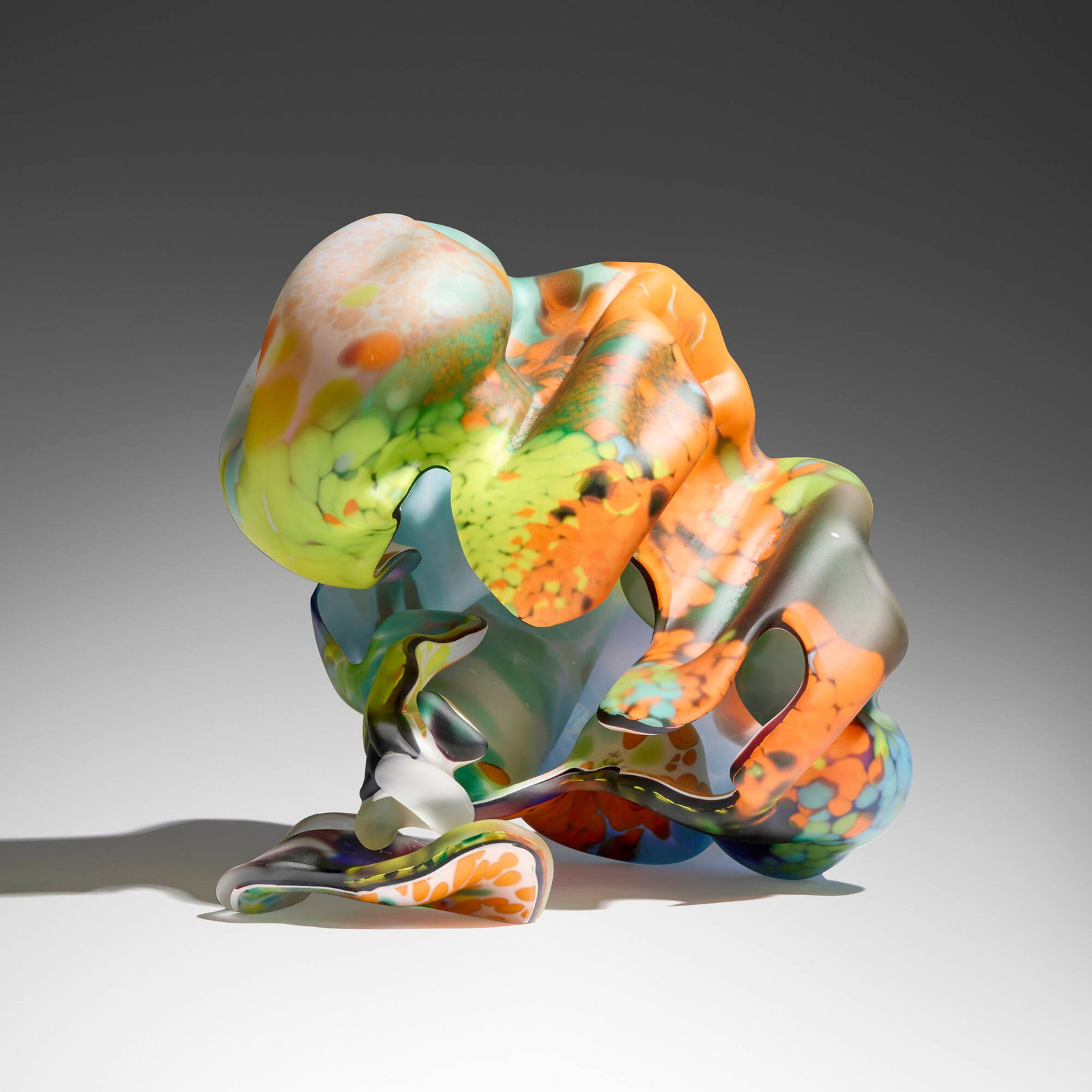 Marvin Lipofsky, IGS VII #3: Marvin Lipofsky IGS VII #3 2000-02 mold-blown glass, cut, sandblasted and acid-polished 13.5 h x 19.375 w x 16 d in (34 x 49 x 41 cm) 2.625 h x 7.875 w x 6.75 d in (7 x 20 x 17 cm) The IGS series was