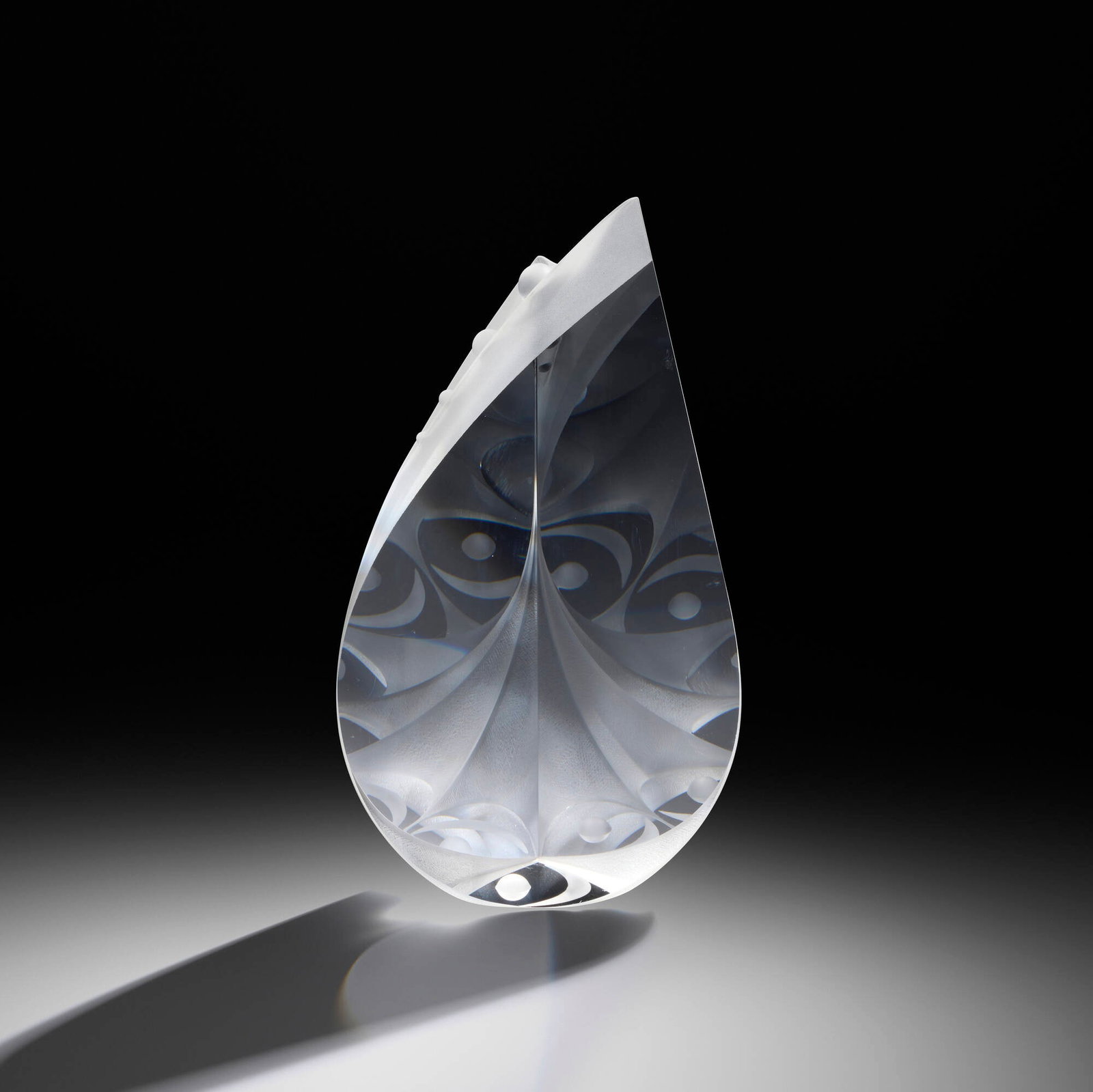 Christopher Ries, Untitled: Christopher Ries Untitled 2005 cut, ground, and polished optical crystal 17.75 h x 9.375 w x 3.5 d in (45 x 24 x 9 cm) Etched signature and date to top edge 'Christopher Ries 5/26/05 ?'.