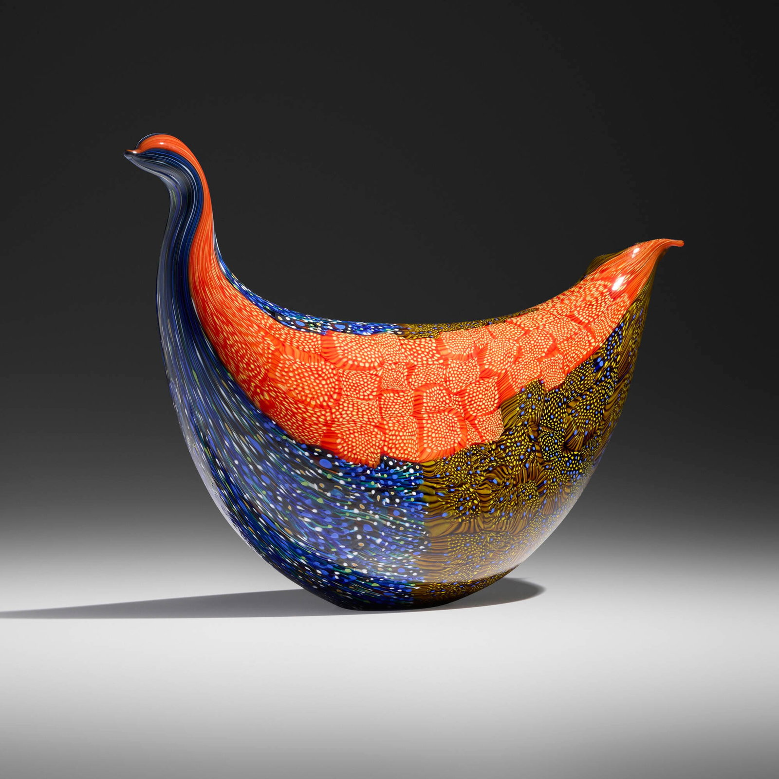 Lino Tagliapietra, Petra: Lino Tagliapietra Petra 2012 hand-blown glass 10 h x 15.75 w x 5.125 d in (25 x 40 x 13 cm) Etched signature and date to underside 'Lino Tagliapietra 2012'. Provenance: Acquired directly