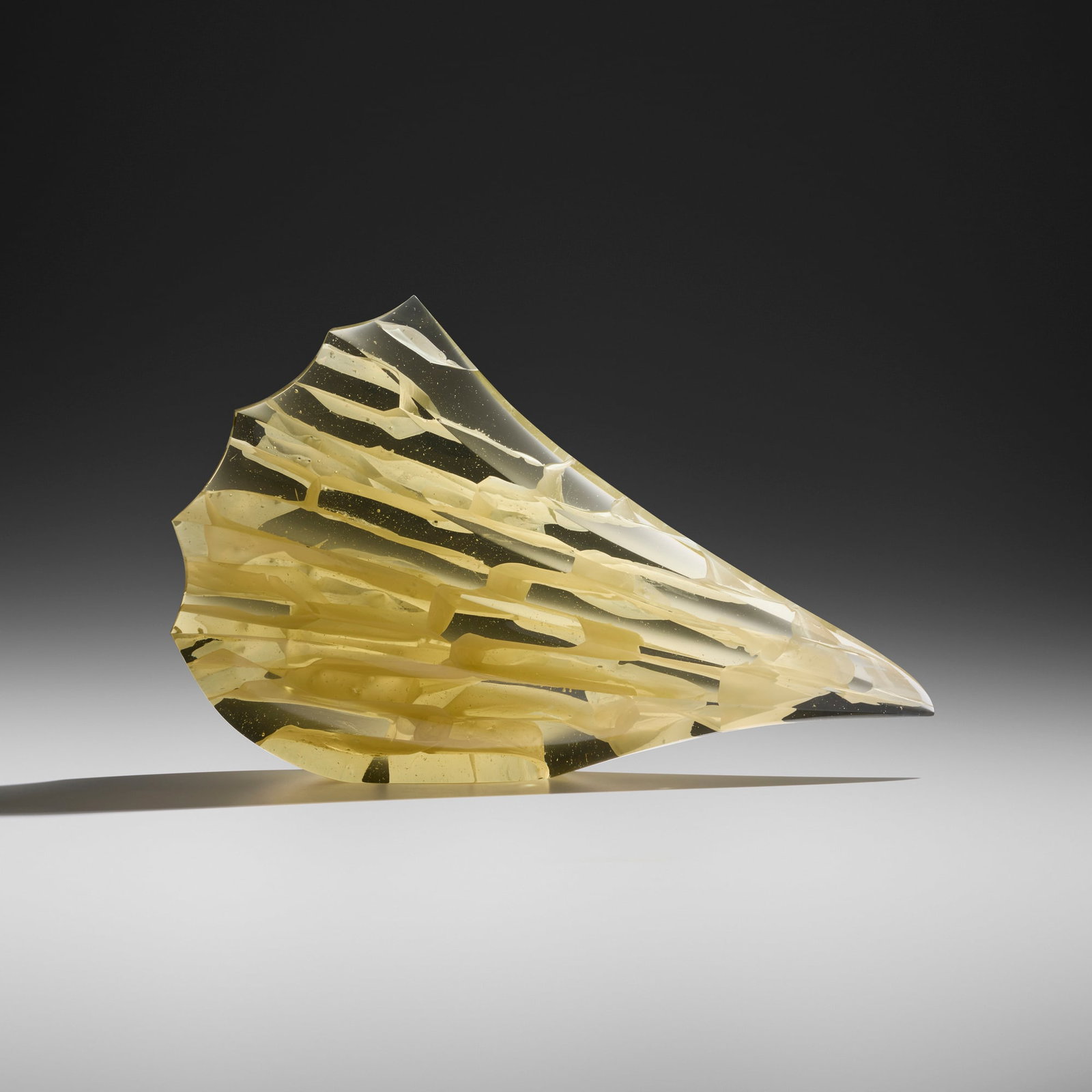 Peter Bremers, Shell: Peter Bremers Shell 2016 cast, cut and polished glass 15.375 h x 24.5 w x 4 d in (39 x 62 x 10 cm) Etched signature and date near lower edge 'Peter Bremers '16'. Provenance: Pr