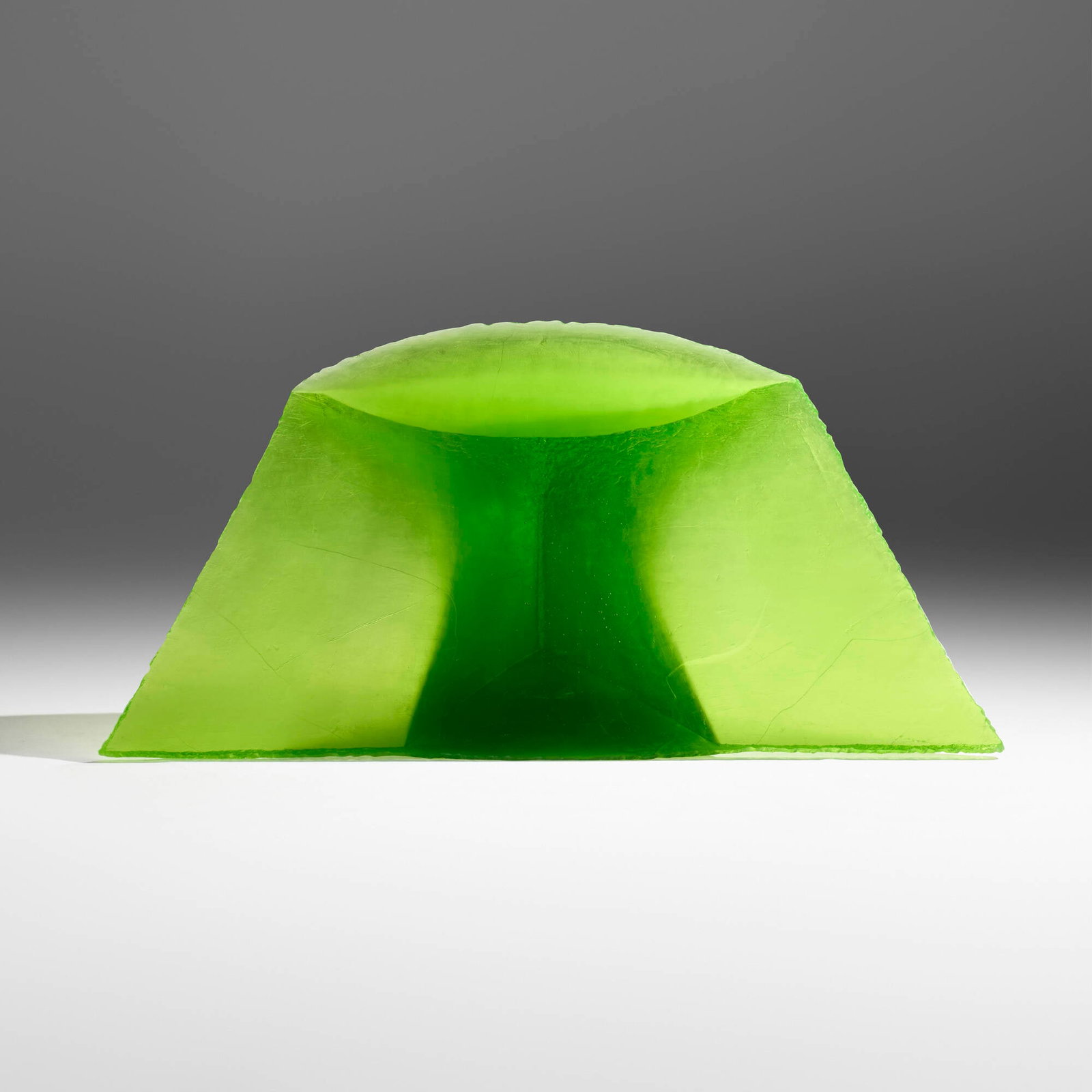 Stanislav Libensky and Jaroslava Brychtova, Crater: Stanislav Libensky and Jaroslava Brychtova Crater 1994 cast and polished glass 24.375 h x 50.5 w x 30 d in (62 x 128 x 76 cm) Etched signature and date to lower edge 'S. Libensky J. Brychtova -