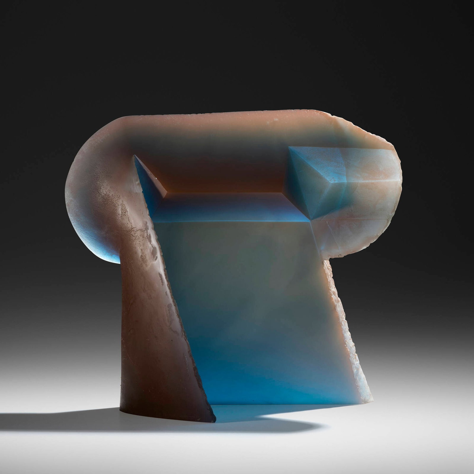 Stanislav Libensky and Jaroslava Brychtova, Rhomboid Head: Stanislav Libensky and Jaroslava Brychtova Rhomboid Head 1992 cast and polished glass 19.125 h x 22 w x 8.75 d in (49 x 56 x 22 cm) Etched signature and date to lower edge 'S. Libensky J.