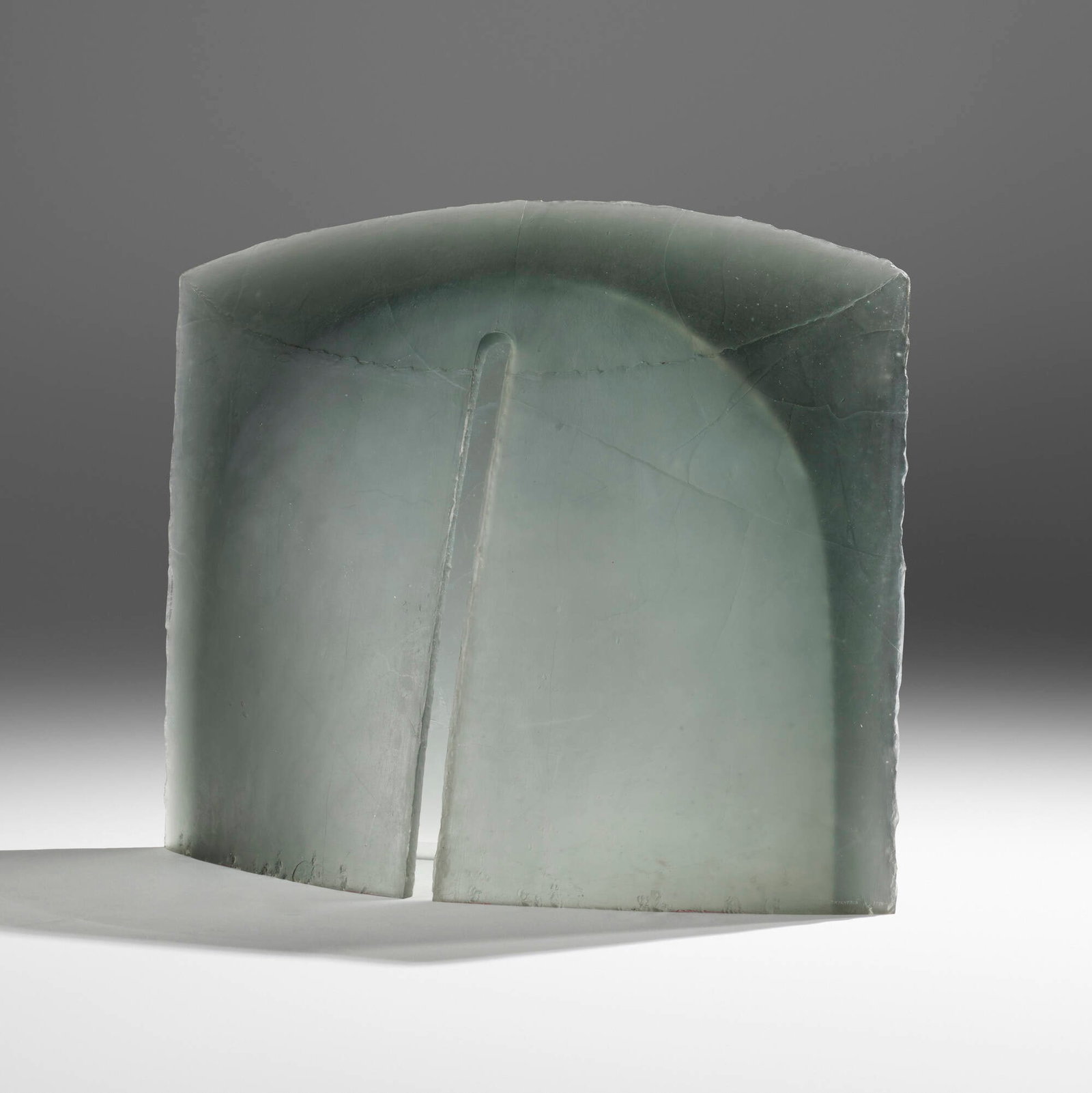 Stanislav Libensky and Jaroslava Brychtova, Intersection: Stanislav Libensky and Jaroslava Brychtova Intersection 1997-98 cast and polished glass 35 h x 42.5 w x 13.5 d in (89 x 108 x 34 cm) Etched signature and date to lower edge 'S. Libensky J. Brychtova