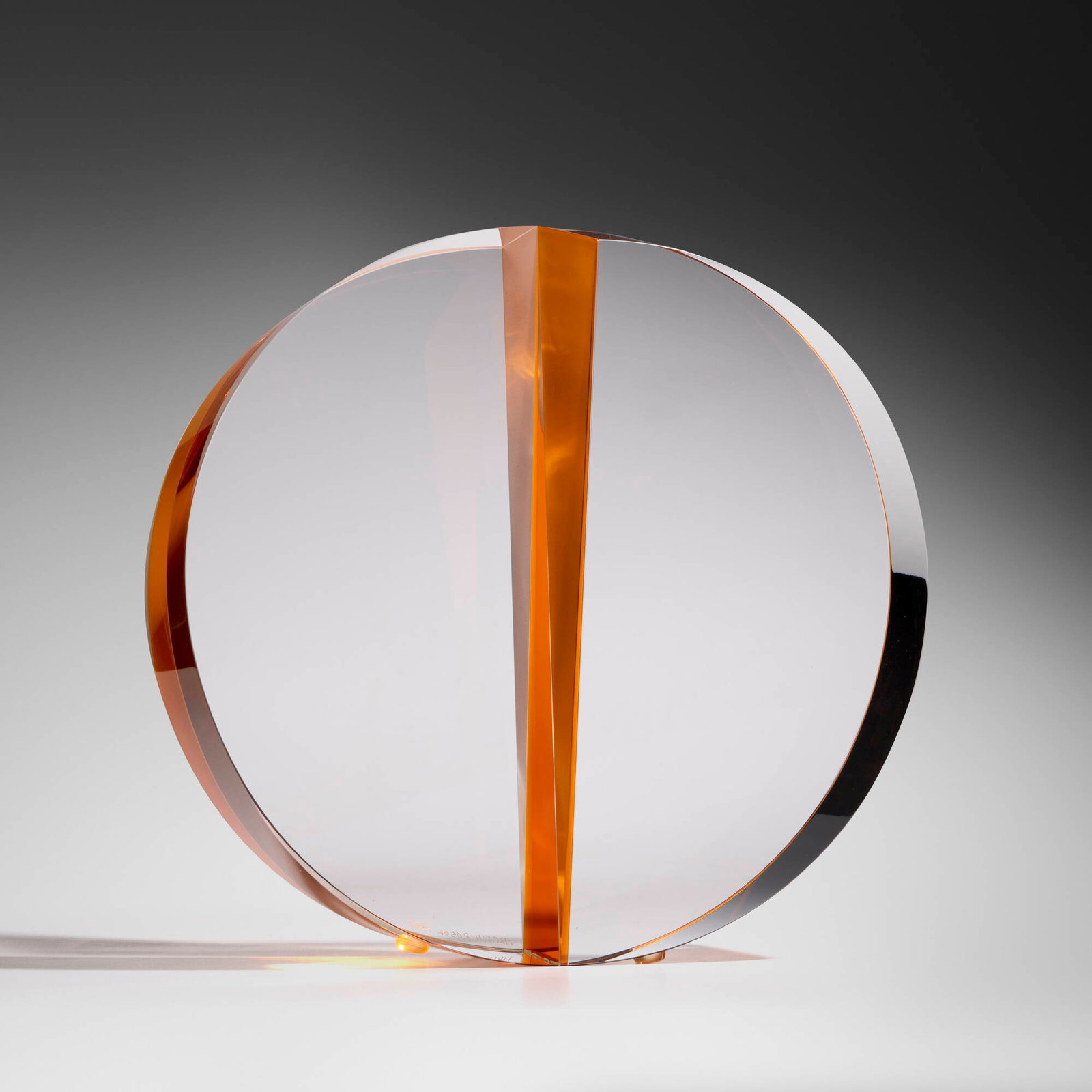 Martin Rosol, Radius VII: Martin Rosol Radius VII c. 2005 cast, laminated, and polished glass 11.375 h x 11.375 w x 6 d in (29 x 29 x 15 cm) Etched signature and number to lower edge 'Martin Rosol 1347'. Th