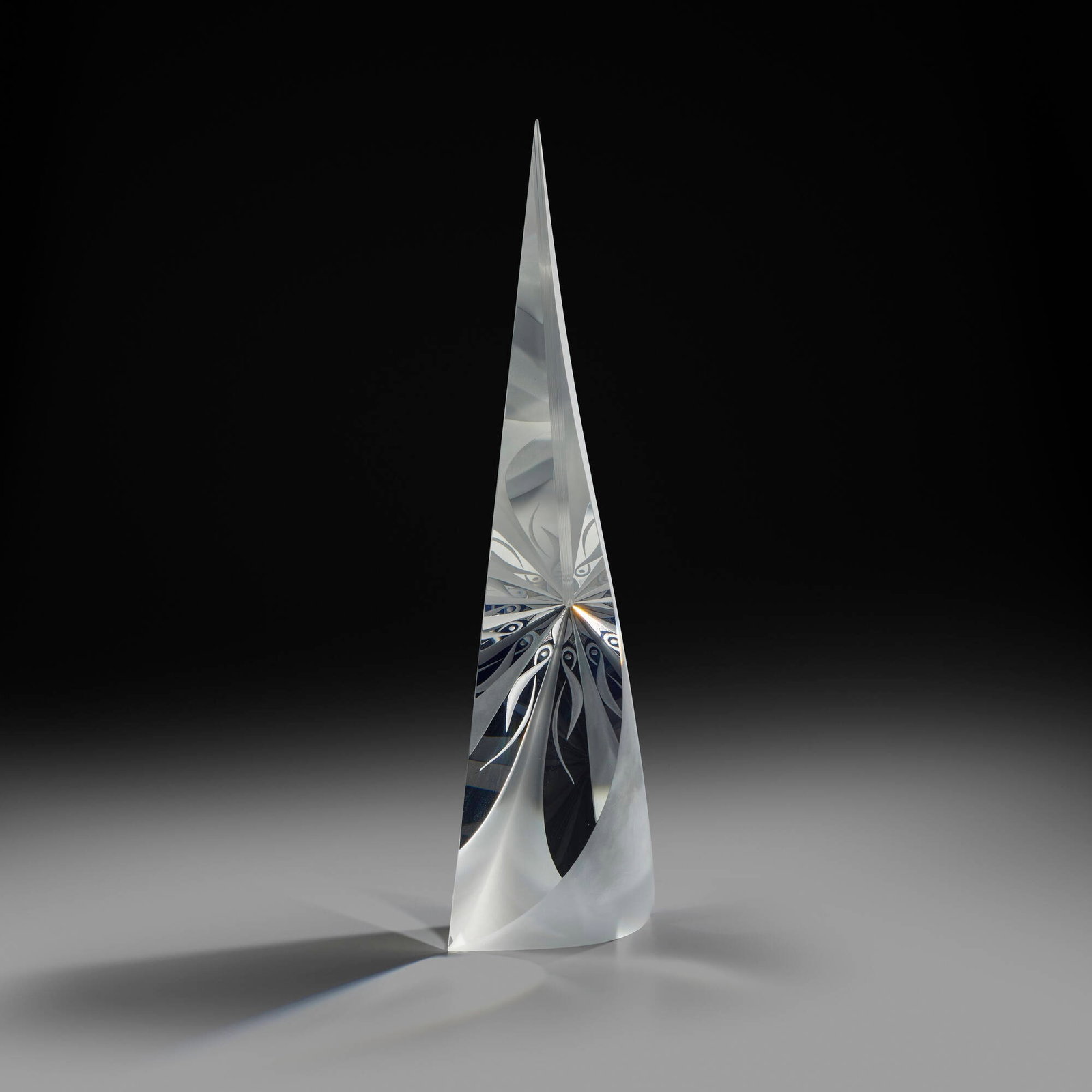 Christopher Ries, Bouquet of Light: Christopher Ries Bouquet of Light 2002 cut, ground, and polished optical crystal 22.625 h x 12.5 w x 5.875 d in (57 x 32 x 15 cm) Etched signature and date to upper edge 'Christopher Ries 3/3/02 ?'.