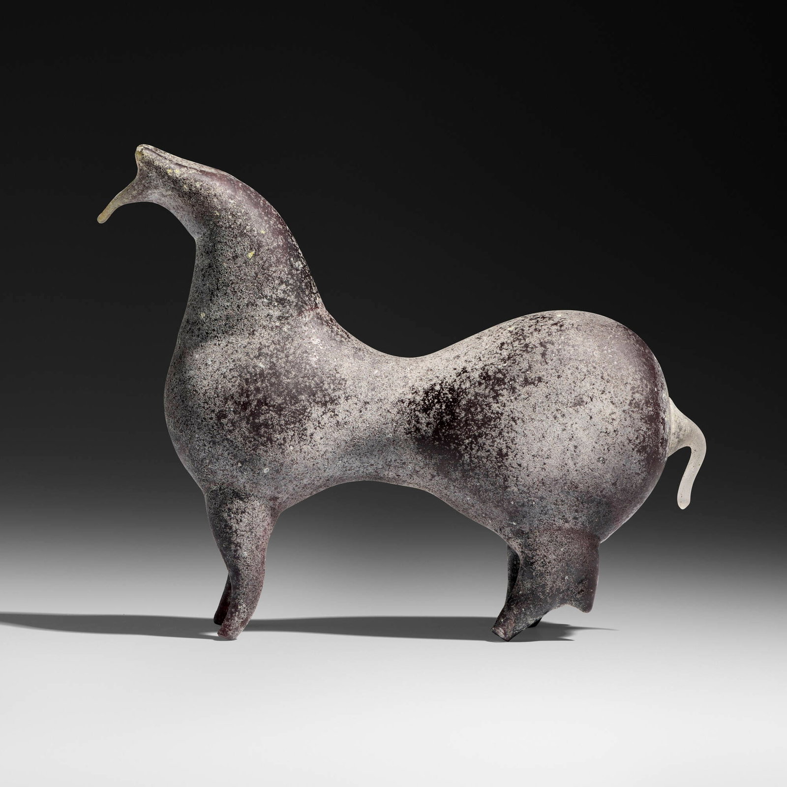 William Morris, Rhyton: Horse: William Morris Rhyton: Horse 1996 hot-worked glass 8.25 h x 10.25 w x 3.5 d in (21 x 26 x 9 cm) Etched signature and date to underside 'William Morris 1996'. Sold with a digital copy of the