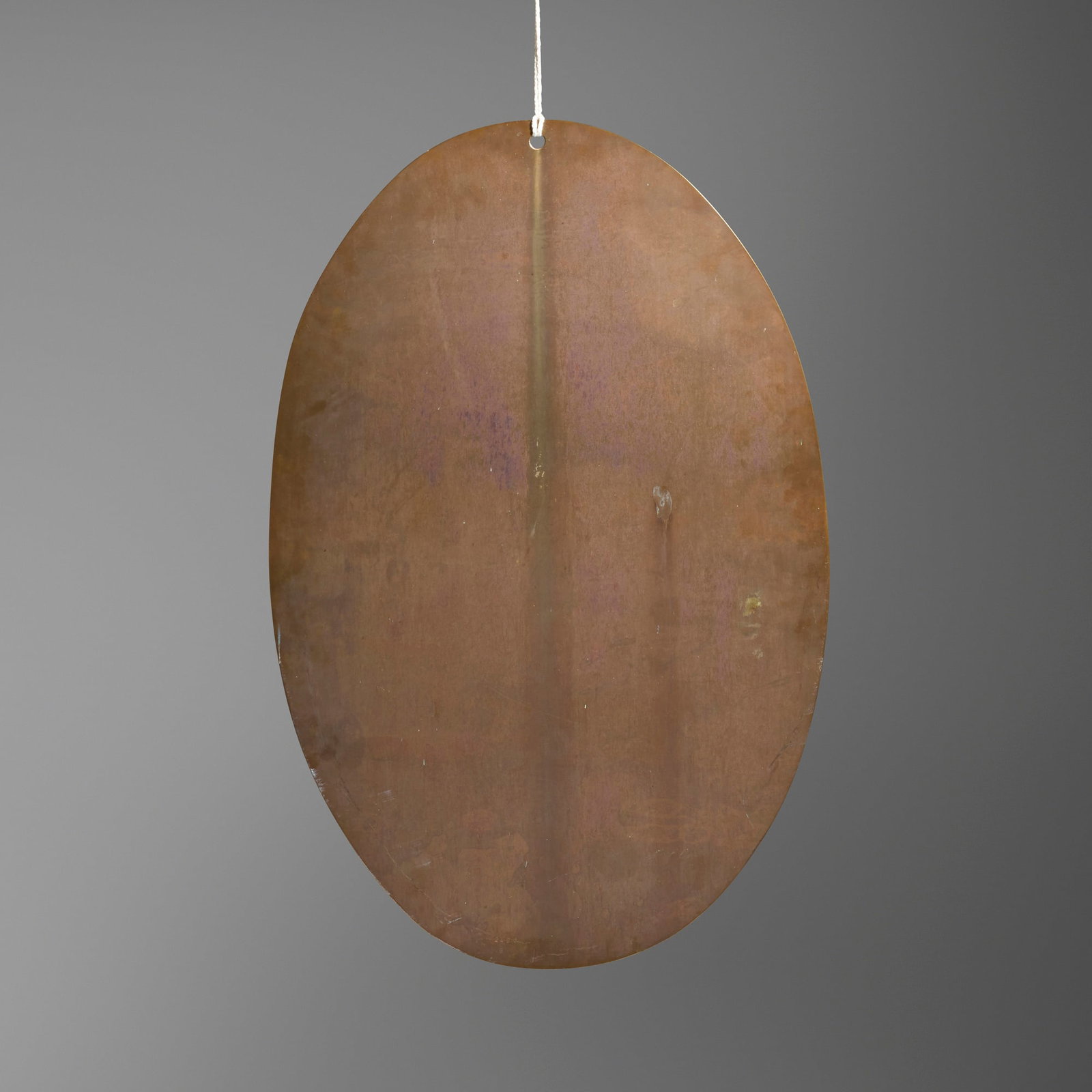 Val Bertoia, Oval Gong for Nice Song (B-2486): Val Bertoia Oval Gong for Nice Song (B-2486) 2021 silicon bronze 36 h x 24 w x 0.125 d in (91 x 61 x 0 cm) Stamped signature and number to surface 'B 2486'. Sold with a certificate of