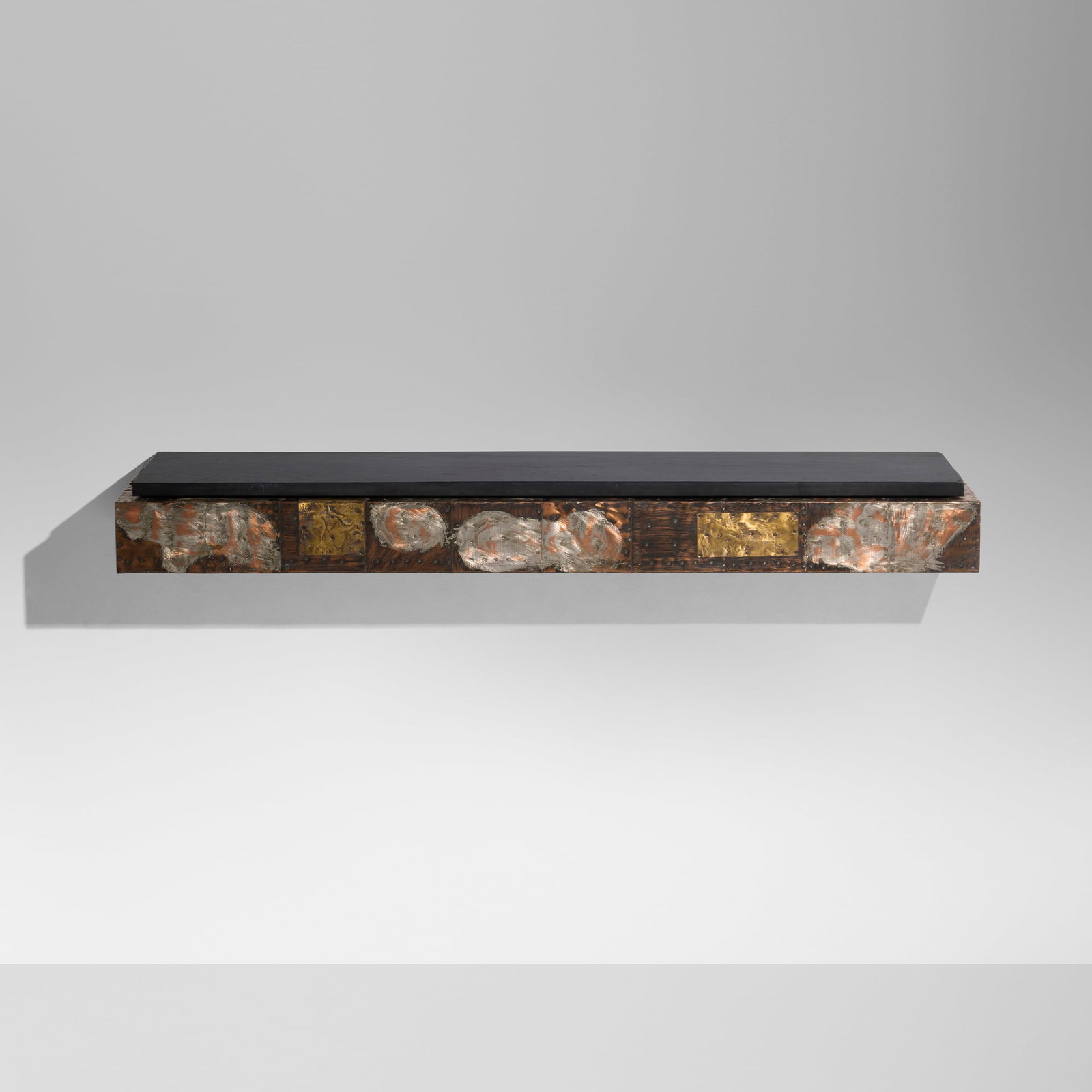 Paul Evans, Patchwork wall-hanging shelf, model PE 17 - 2