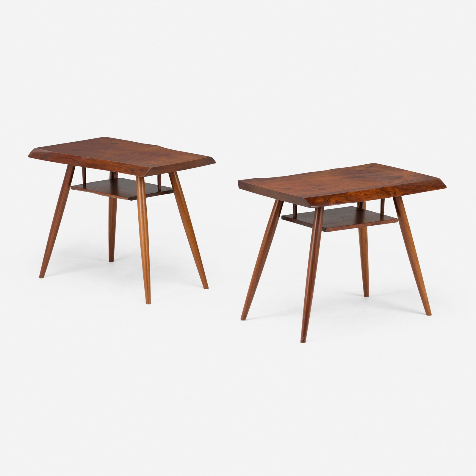 George Nakashima, Rare and Early occasional tables, pair (1 of 5)