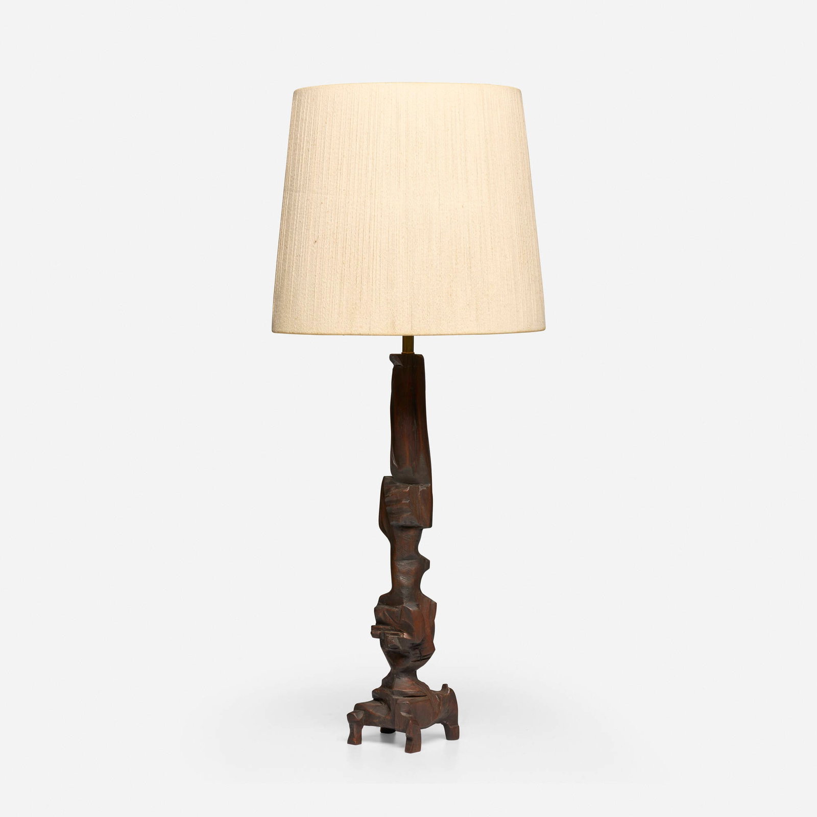 Smokey Tunis, Table lamp: Smokey Tunis Table lamp USA, c. 1970 carved poplar 40 h x 6.5 w x 6 d in (102 x 17 x 15 cm) This work will ship from Lambertville, New Jersey.