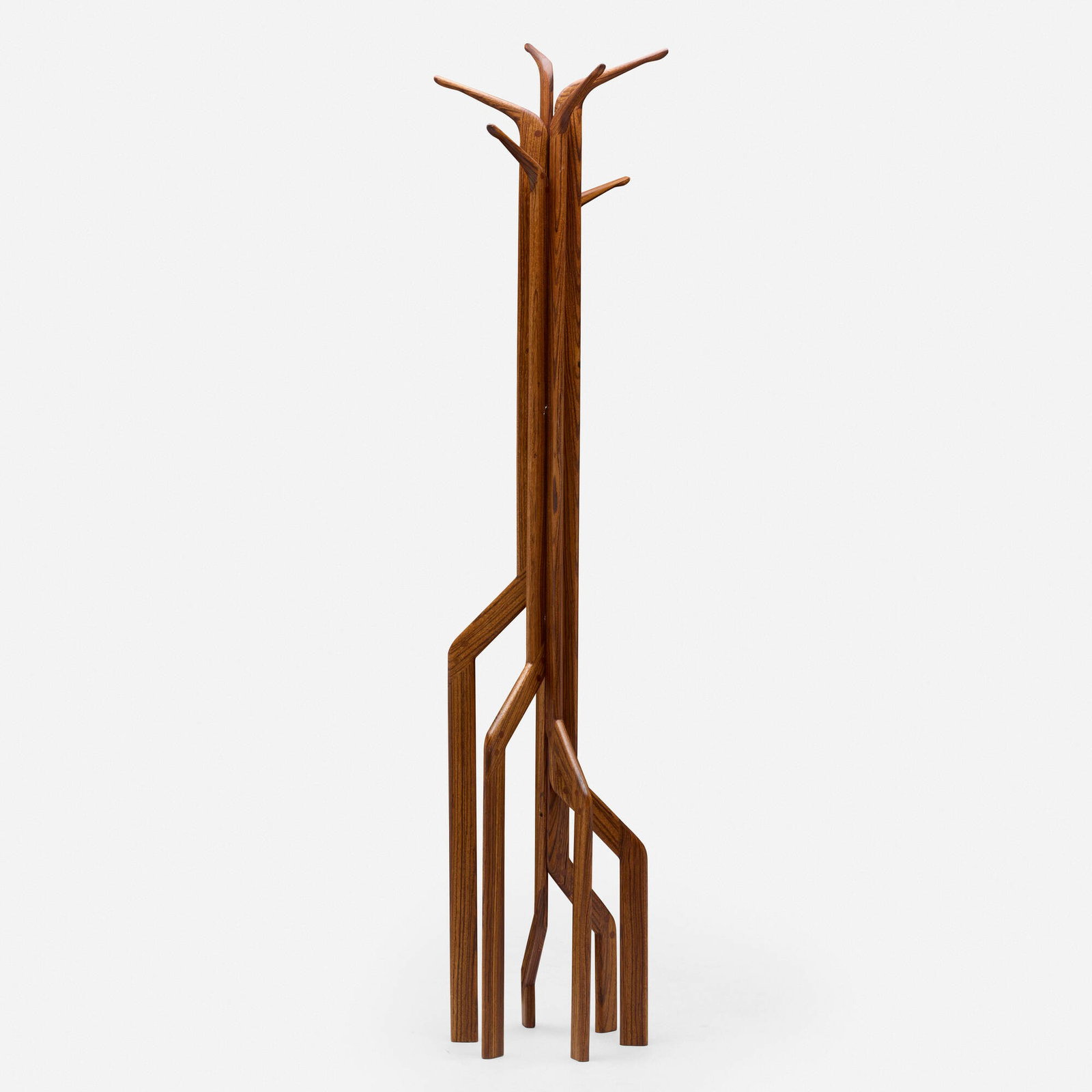 Charles B. Cobb, Coat stand: Charles B. Cobb Coat stand USA, 1976 cocobolo 72.25 h x 14.75 w x 14.25 d in (184 x 37 x 36 cm) Incised signature, date and number to leg '?1978 Charles B. Cobb 21479'. This work will ship from