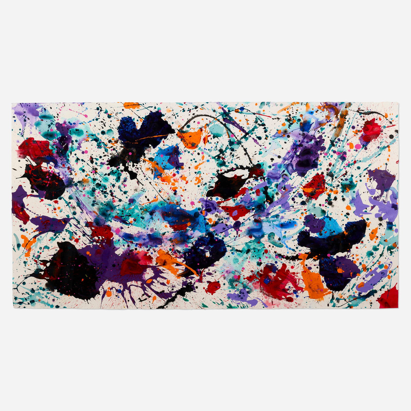 Sam Francis, Untitled (SF89-303): Sam Francis Untitled (SF89-303) 1989 acrylic on paper 38.5 h x 72.5 w in (98 x 184 cm) Signed and dated to verso 'Sam Francis 1989'. This work is registered in the Sam Francis: Online