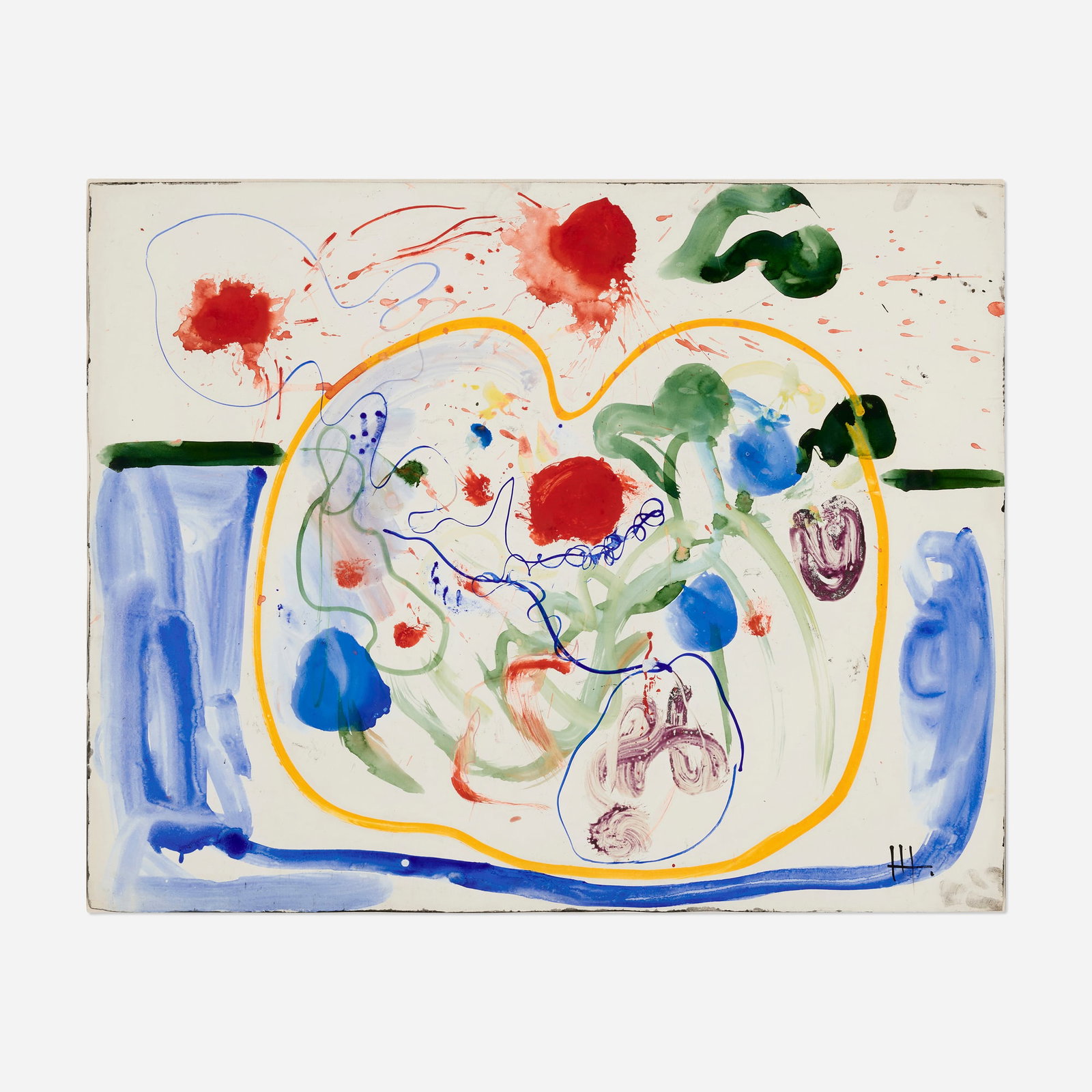 Hans Hofmann, Flower Garden: Hans Hofmann Flower Garden 1945 gouache on paper 23 h x 28.875 w in (58 x 73 cm) Signed to lower right 'HH.'. Provenance: Estate of the artist | Andre Emmerich Gallery, New York | Ameringer