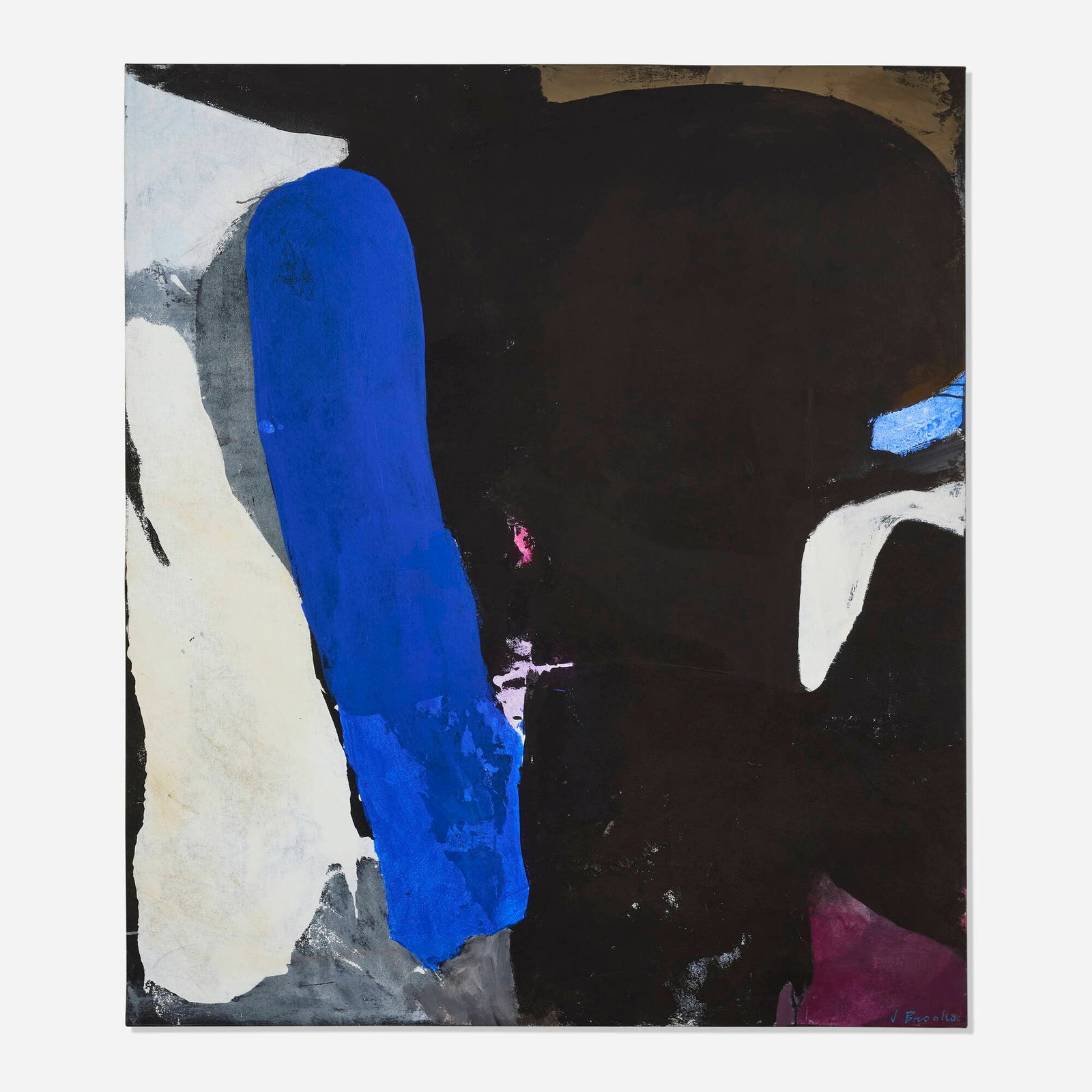 James Brooks, Avery: James Brooks Avery 1971 oil on canvas 57 h x 50 w in (145 x 127 cm) Signed, titled, and dated to verso 'Avery 1971 James Brooks'. Provenance: Martha Jackson Gallery, New York | Private
