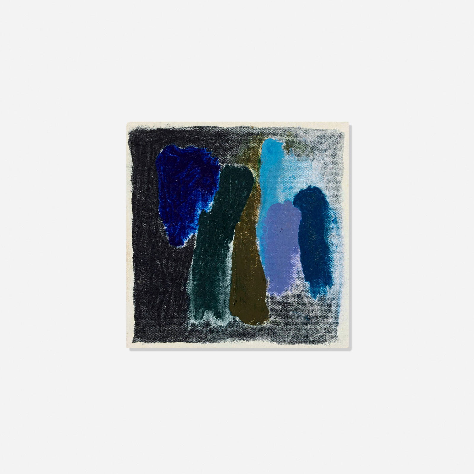 Friedel Dzubas, Merging Darkness: Friedel Dzubas Merging Darkness 1974 Magna acrylic on canvas laid to panel 6.75 h x 6.75 w in (17 x 17 cm) Titled to verso 'Merging Darkness'. Provenance: Ameringer Howard, New York