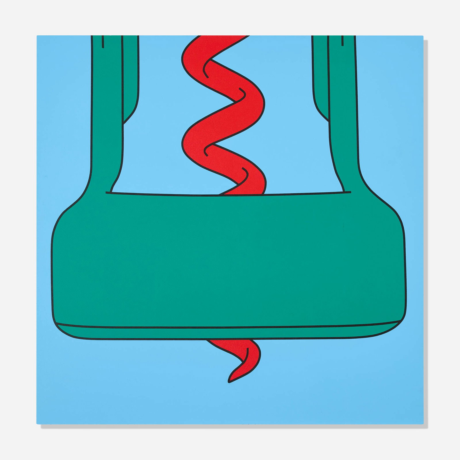Michael Craig-Martin, Untitled (Corkscrew Fragment): Michael Craig-Martin Untitled (Corkscrew Fragment) 2017 acrylic on aluminum 24 h x 24 w in (61 x 61 cm) Signed and dated to verso 'Michael Craig Martin 2017'. Provenance: Galerie Andres