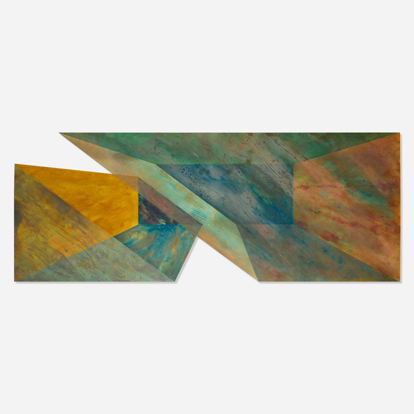 Ronald Davis, Diagonal Rectangle XV: Ronald Davis Diagonal Rectangle XV 1971 polyester resin and fiberglass 54 h x 138 w x 0.25 d in (137 x 351 x 1 cm) Provenance: Nicholas Wilder Gallery, Los Angeles | Acquired from the previous in 19