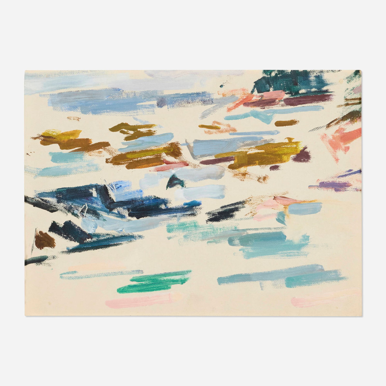 Mercedes Matter, Untitled: Mercedes Matter Untitled oil on canvas board 9 h x 12 w in (23 x 30 cm) Artist's estate stamp to verso. Provenance: Estate of the artist | Private Collection This work will ship from