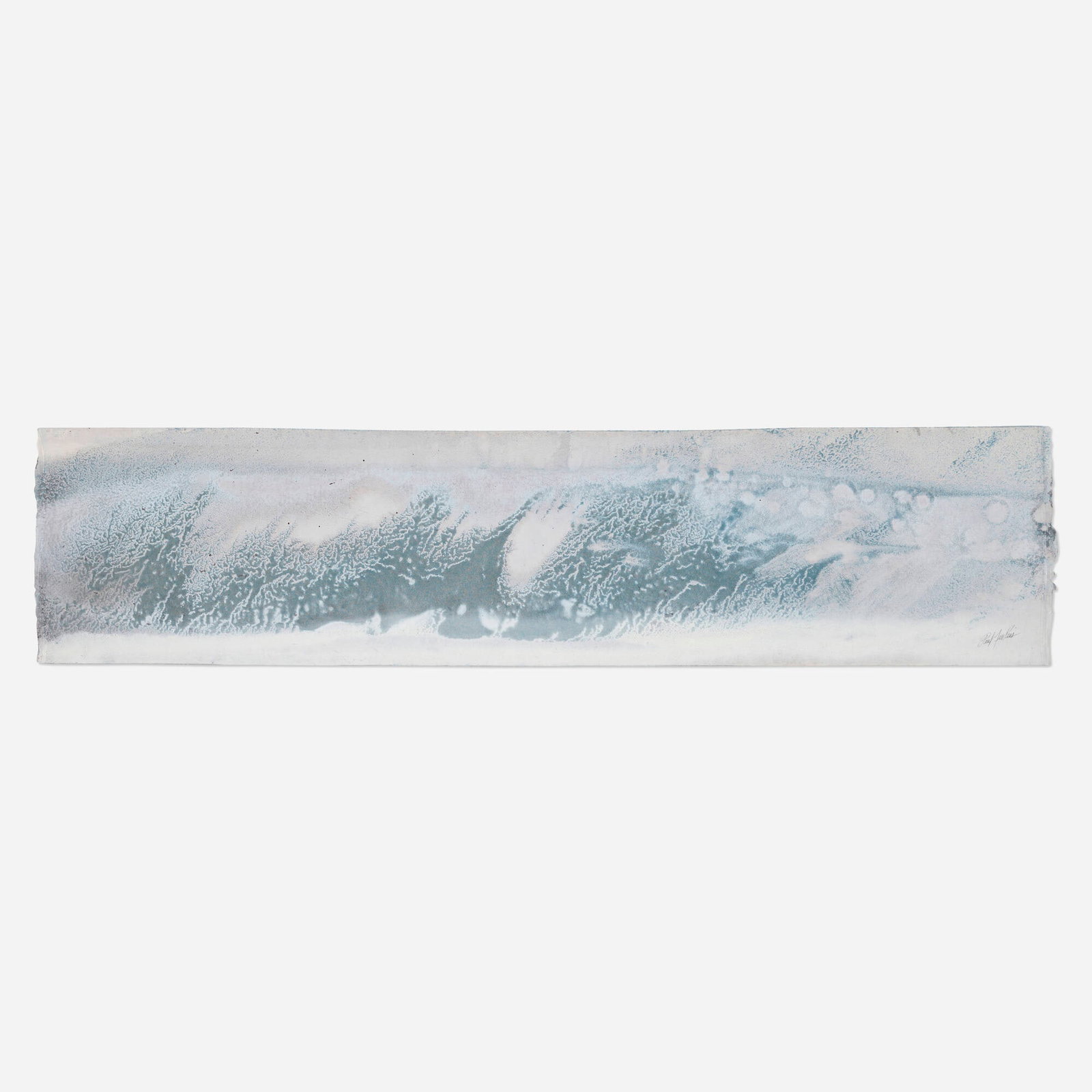 Paul Jenkins, Phenomena Certain Shelf: Paul Jenkins Phenomena Certain Shelf 1975 acrylic and sand on paper 10 h x 43.25 w in (25 x 110 cm) Signed to lower right 'Paul Jenkins'. Signed, titled, and dated to verso 'Paul