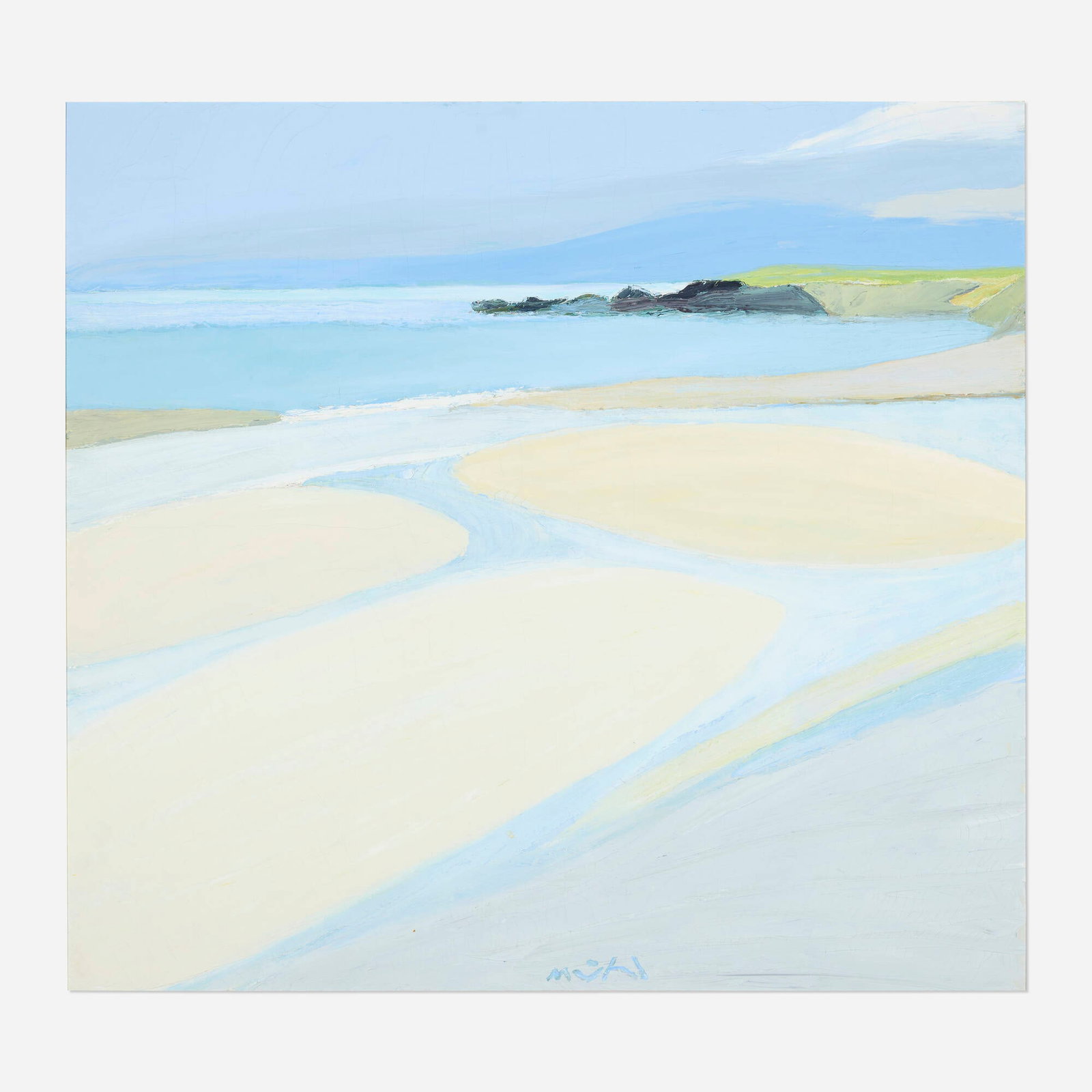 Roger Muhl, Maree basse: Roger Muhl Maree basse 2000 oil on canvas 47.5 h x 51 w in (121 x 130 cm) Signed to lower edge 'Muhl'. Titled to verso 'Maree basse'. Provenance: Findlay Galleries, New York |