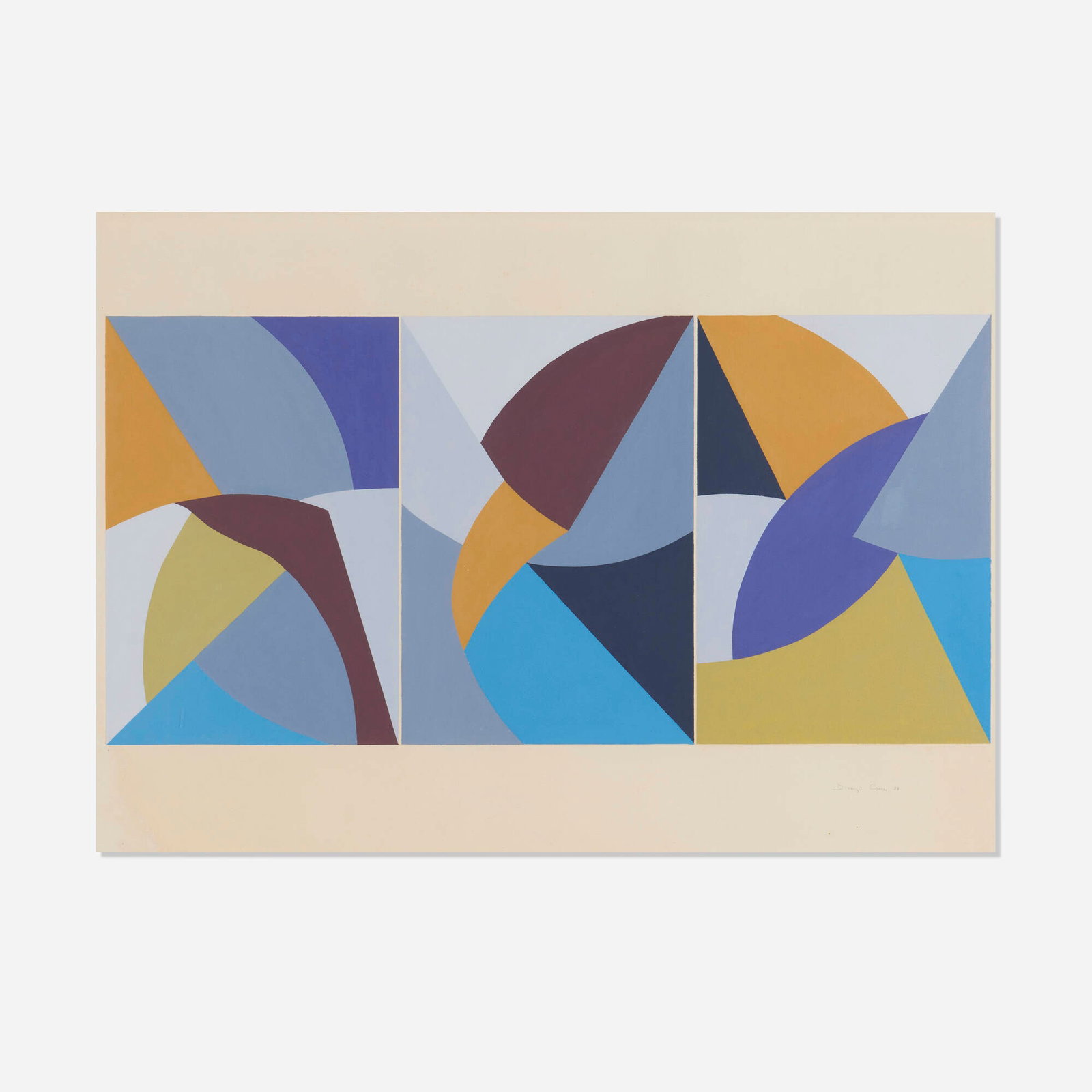 Dionigi Cossu, Untitled: Dionigi Cossu Untitled 1978 acrylic on paper sight: 28.625 h x 40.125 w in (73 x 102 cm) Signed and dated to verso 'Dionigi Cossu 78'. This work will ship from Lambertville, New Jersey.