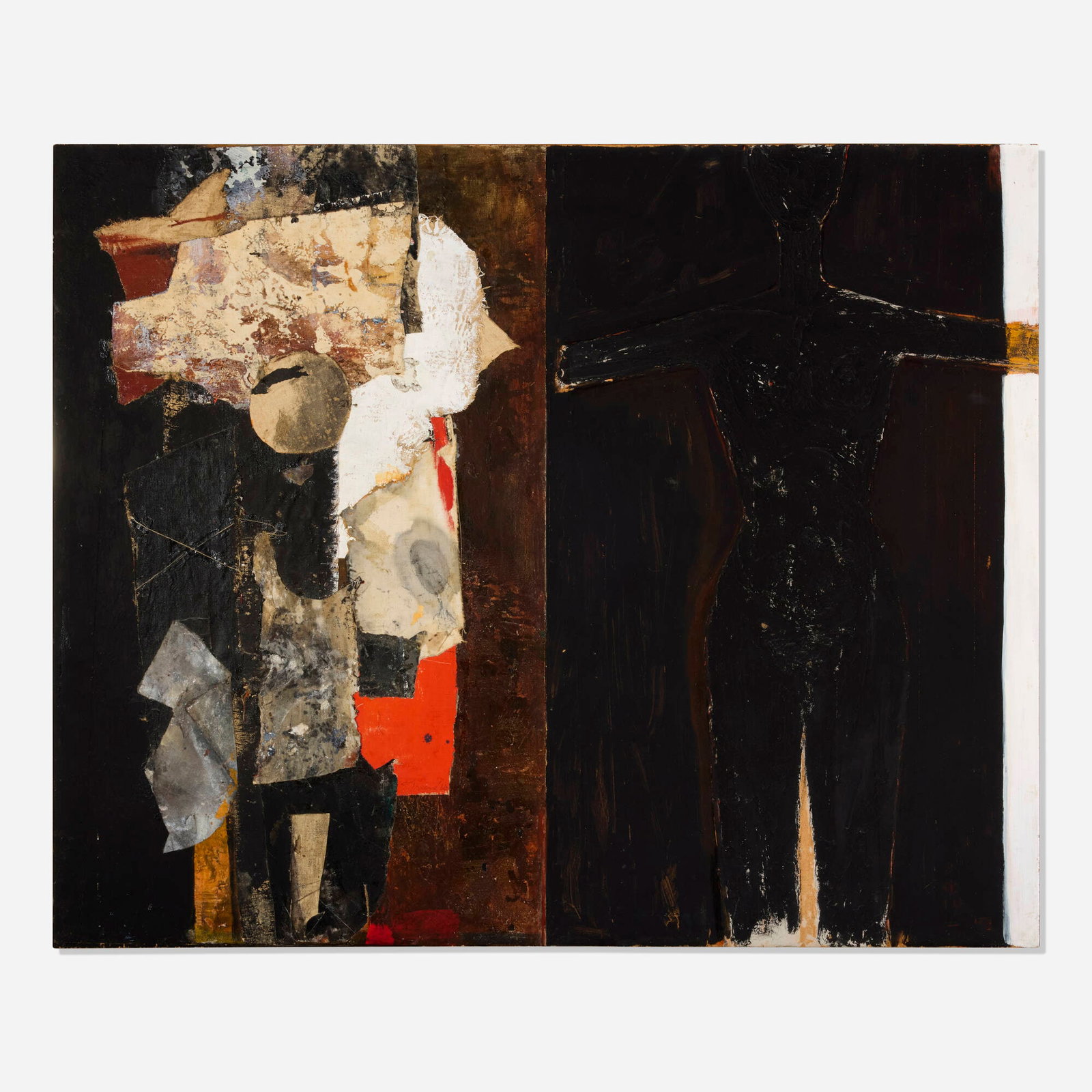Paul Keene, Jr., Transitions: Paul Keene, Jr. Transitions oil on board, mixed media on panel overall: 39 h x 48 w in (99 x 122 cm) each panel: 39 h x 24 w in (99 x 61 cm) Titled to verso 'Transitions'. Provenance: